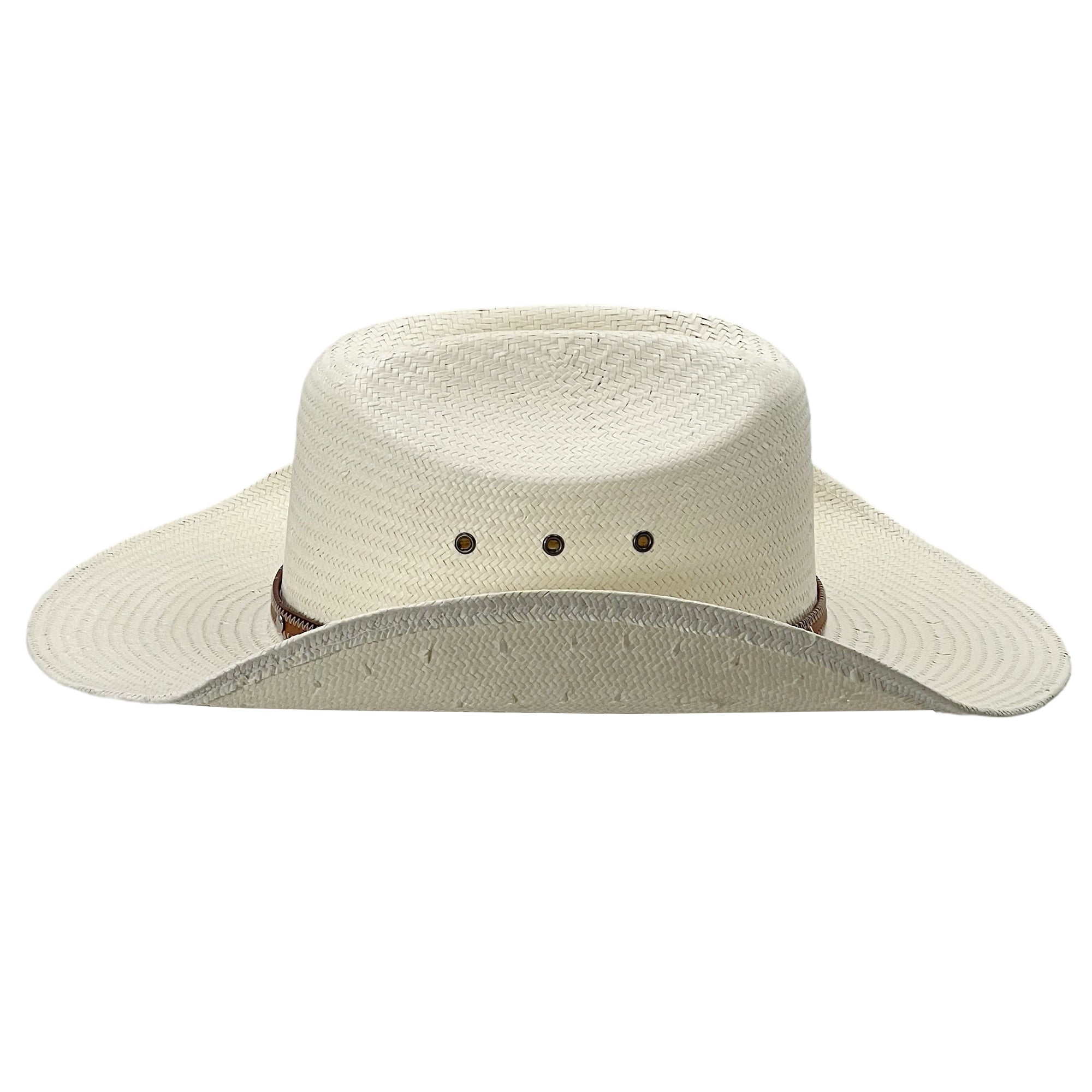 Beige Base -Woven Summer Hats Custom Leather