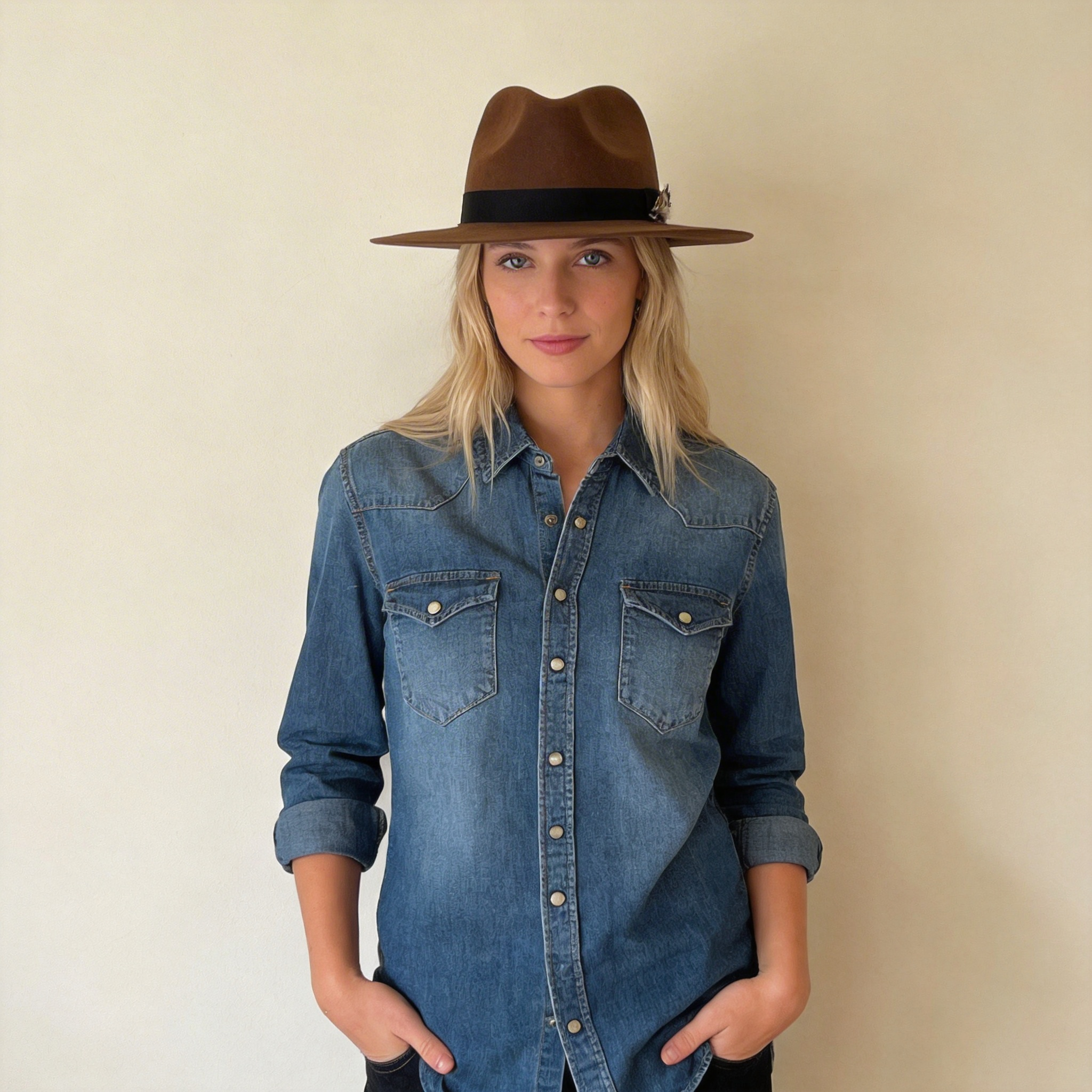 Brown Felt Fedora – Refined Feather Trim