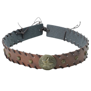 VINTAGE STAR METAL LEATHER HAT BAND