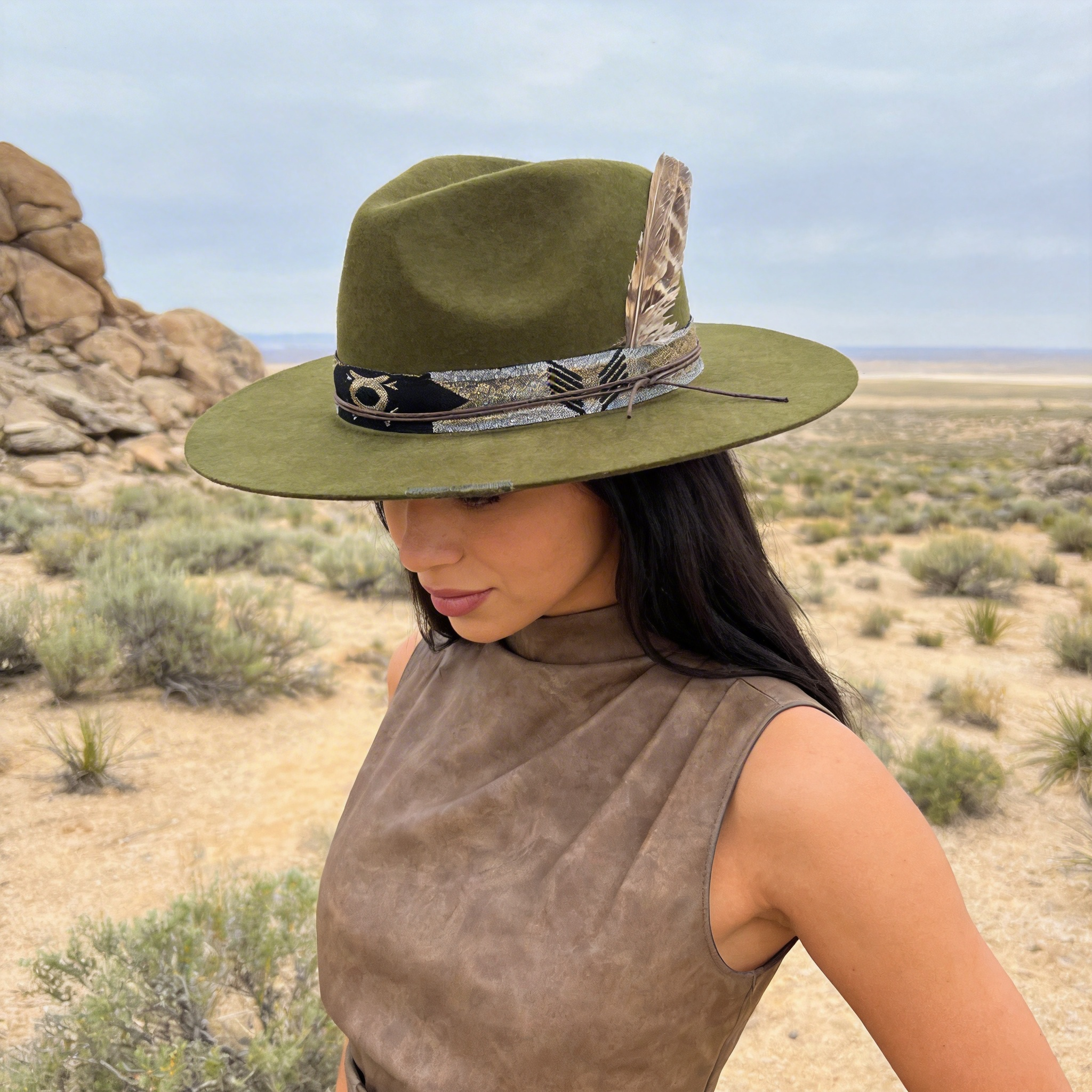Olive Fedora – Print & Feather