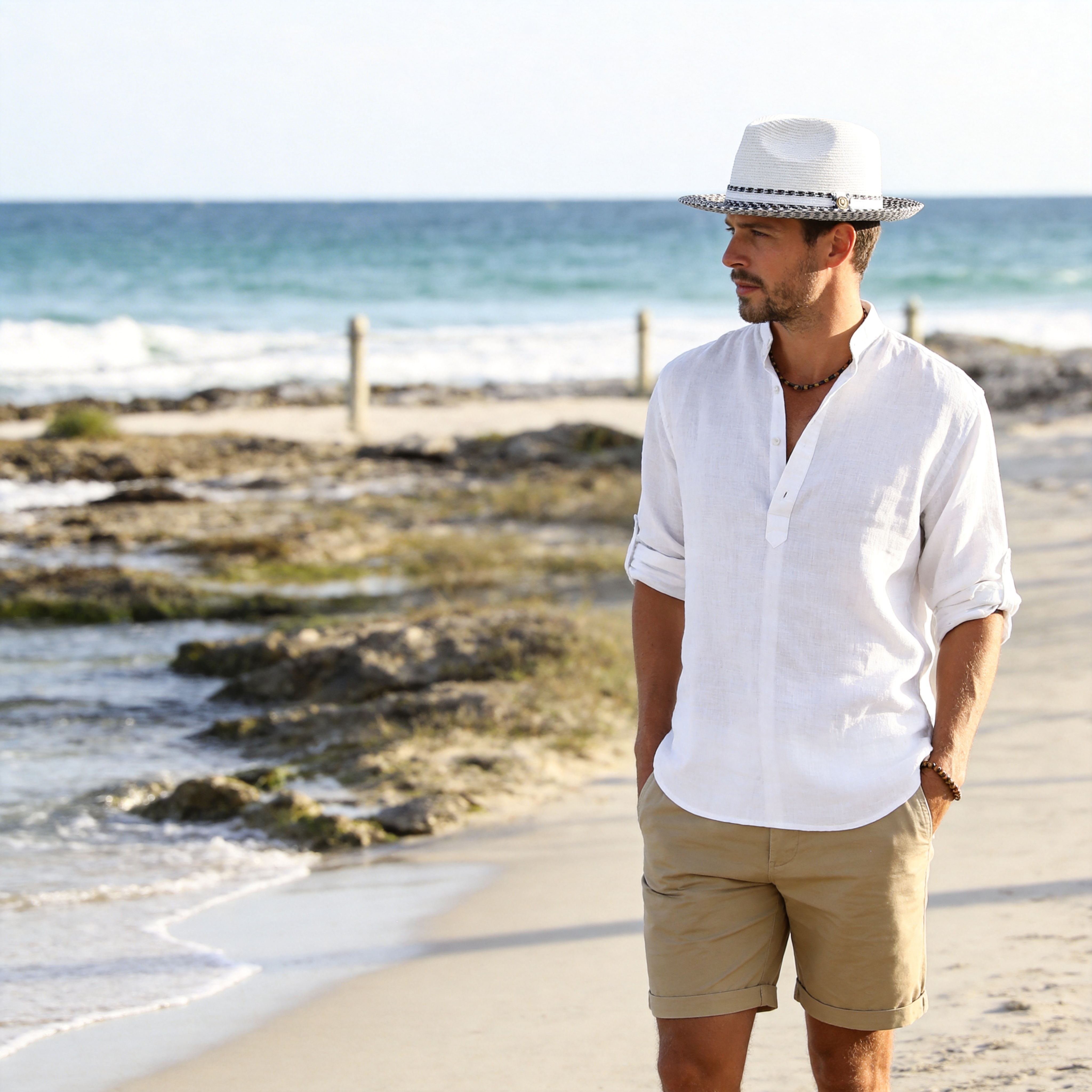 Lightweight Two-Tone Straw Fedora