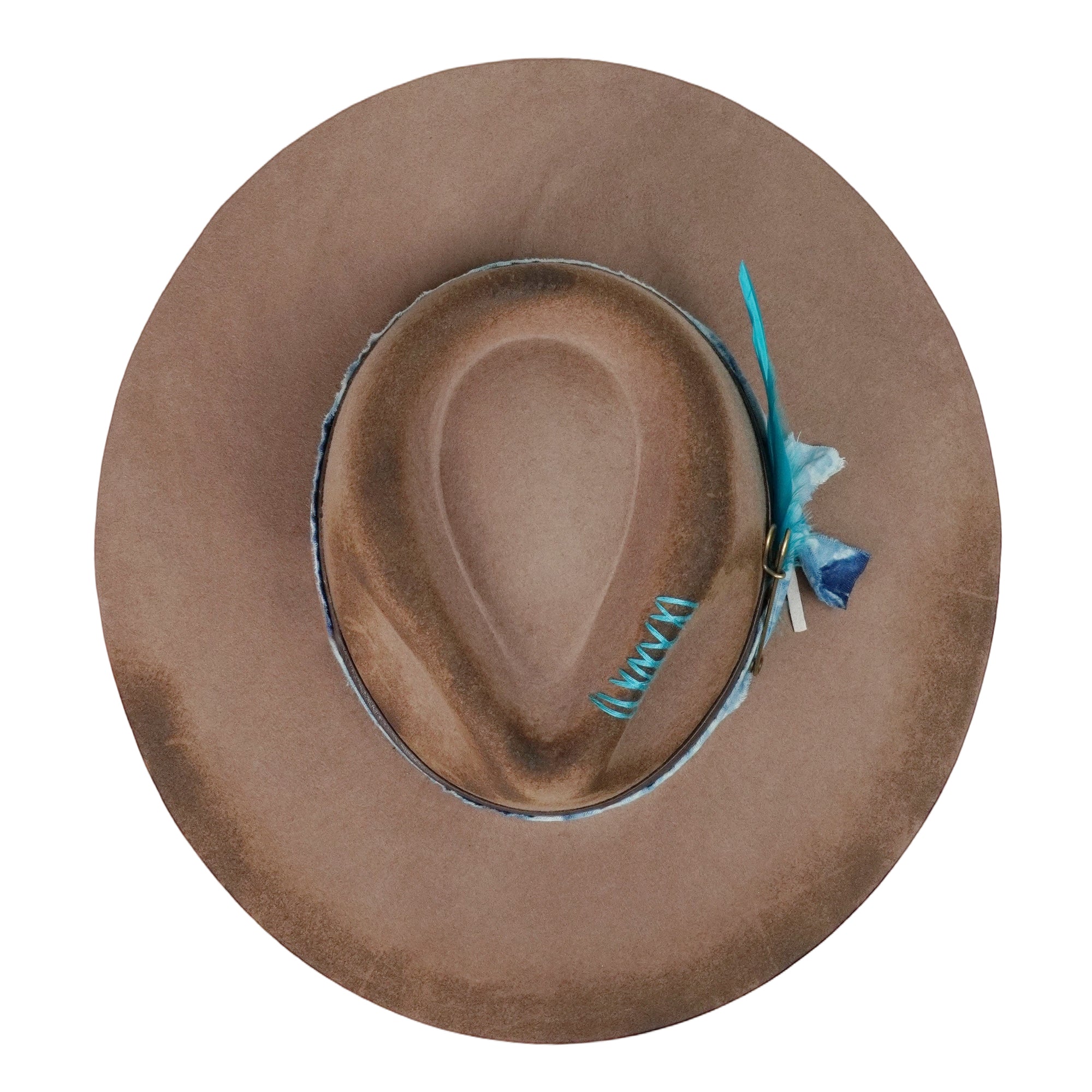 Refined Felt Hat – Burnt Finish, Eclectic Band Accent