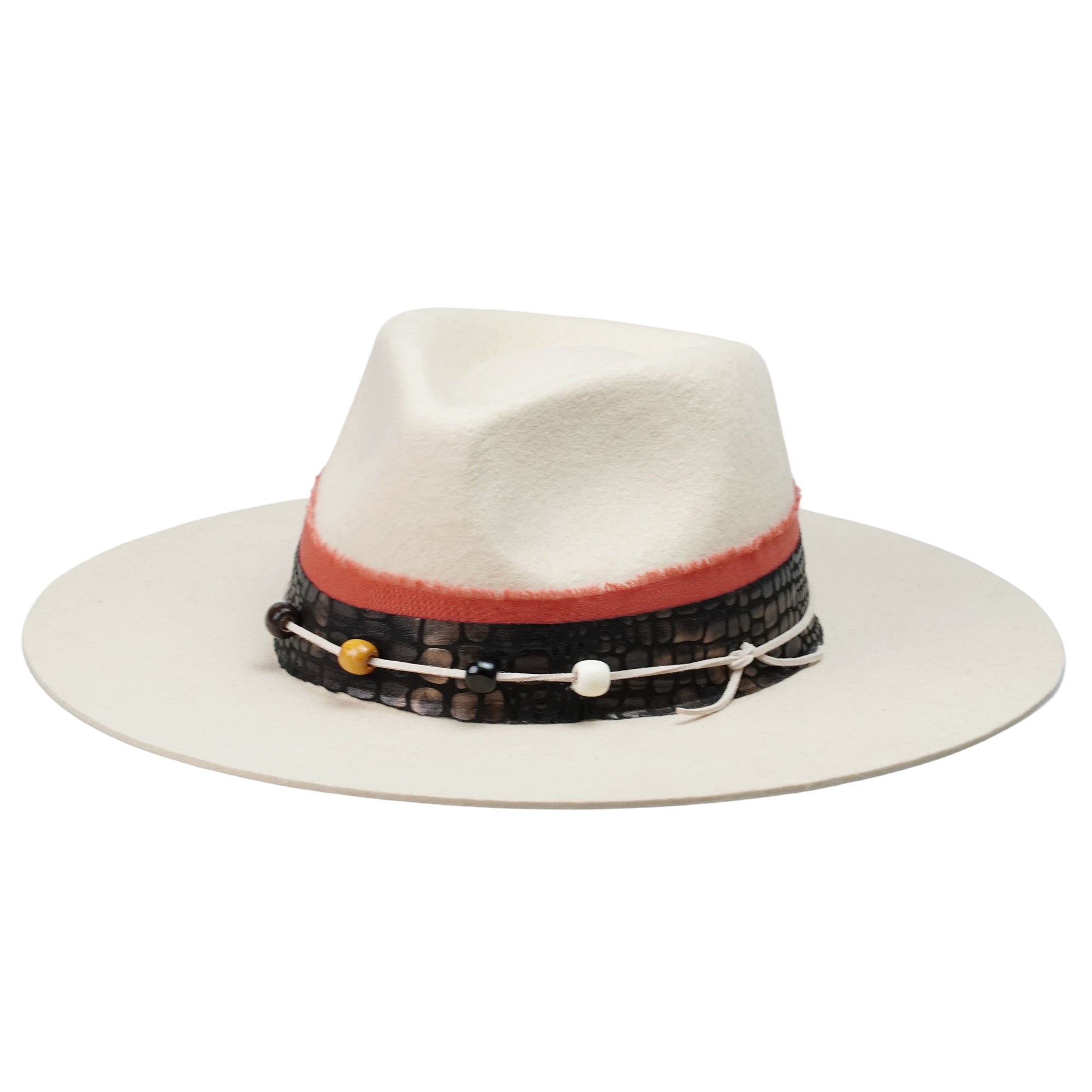 Felt Teardrop Hat with Vibrant Bead Detailing