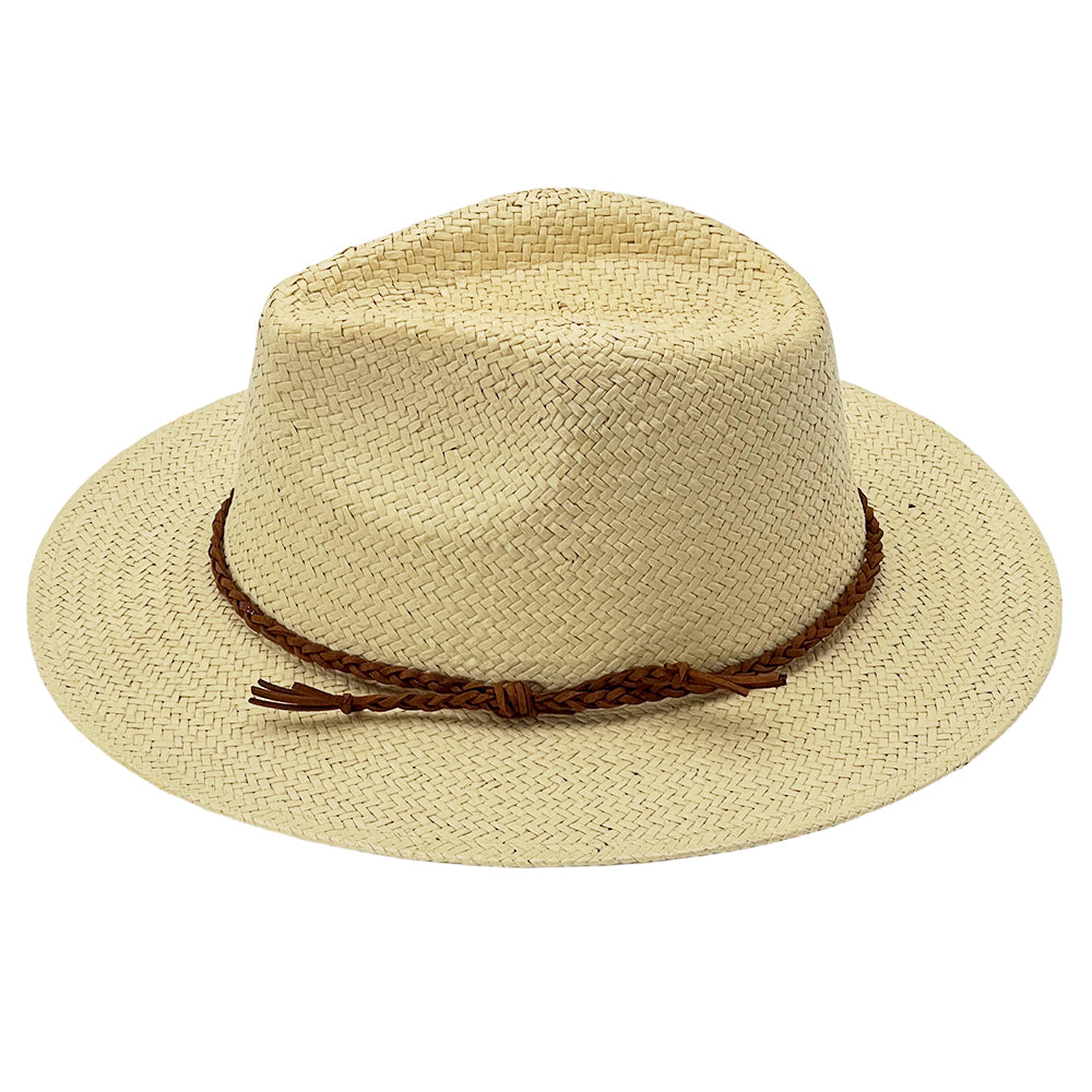Summer Flat Brim – Brown Cord Knot Accent