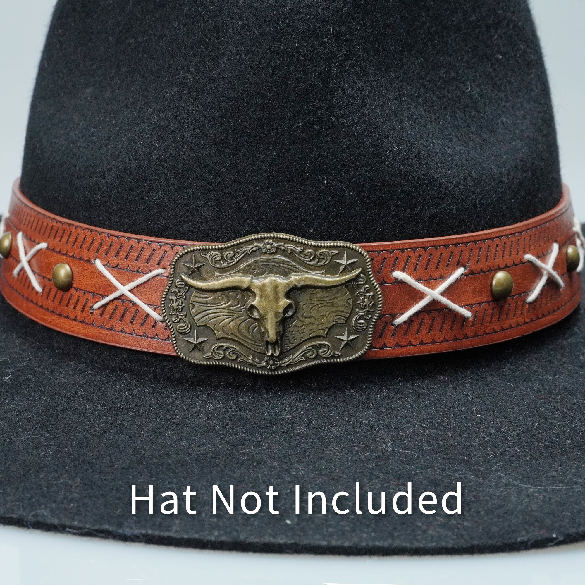 VINTAGE GOAT METAL LEATHER HAT BAND