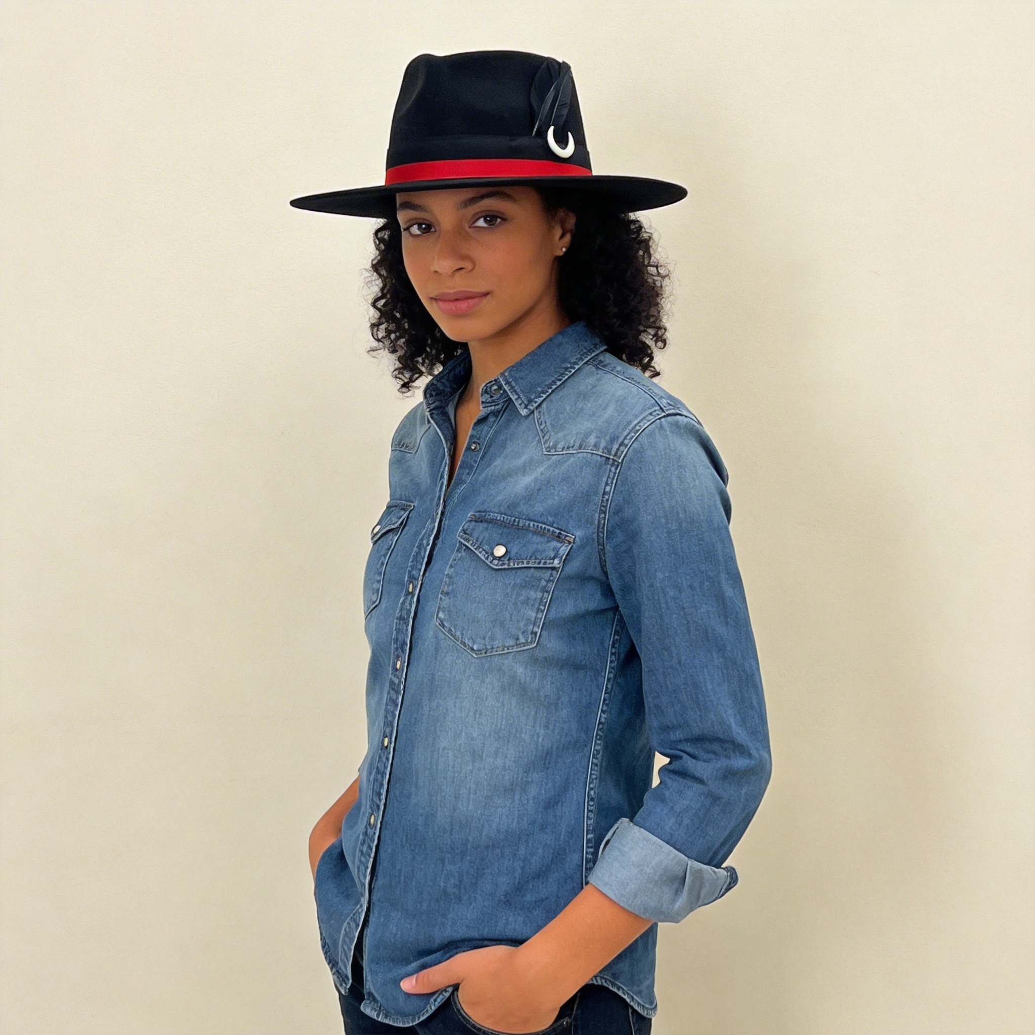 Modern Fedora – Ivory Crescent Detail