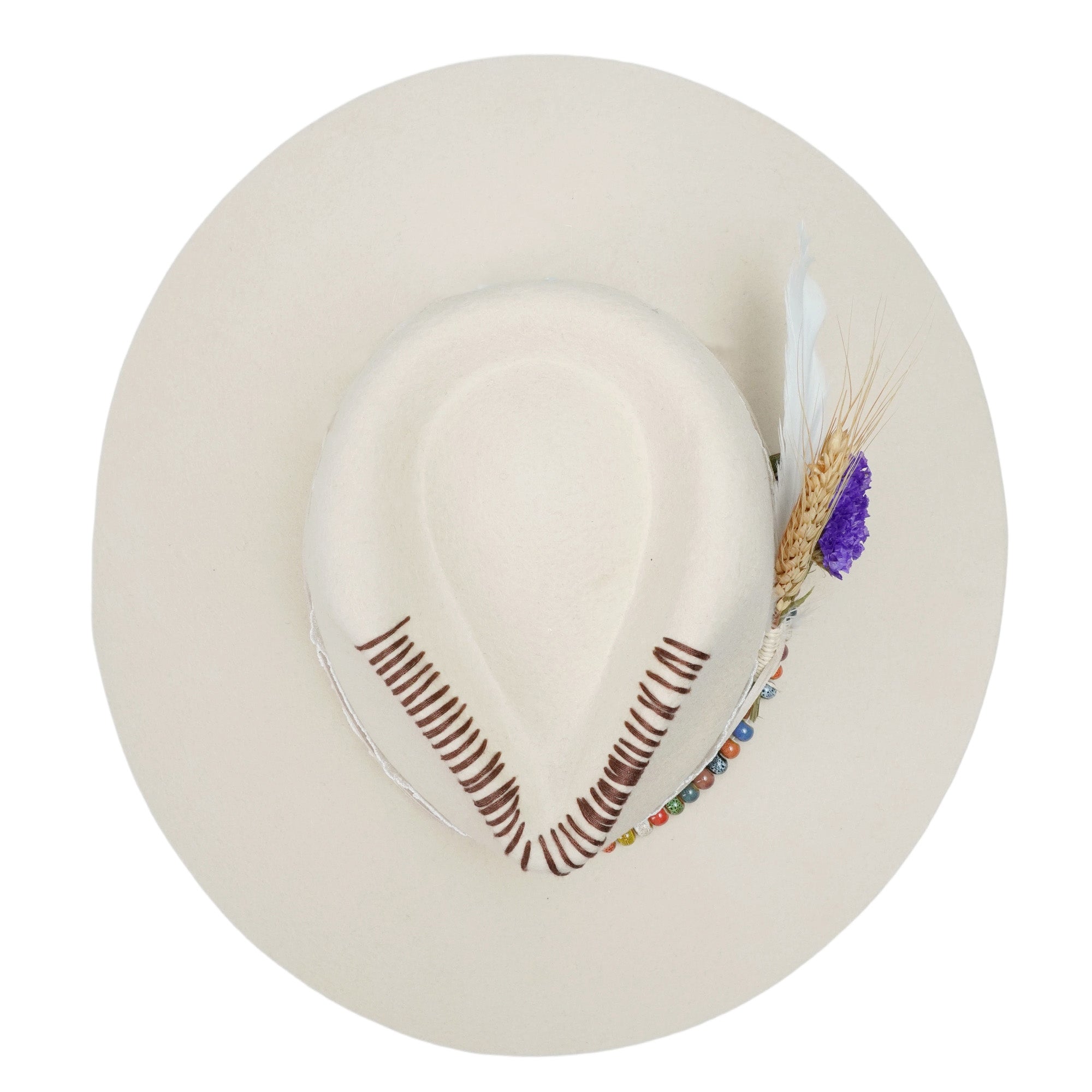 Classic Teardrop Crown - Cream with Colorful Beads