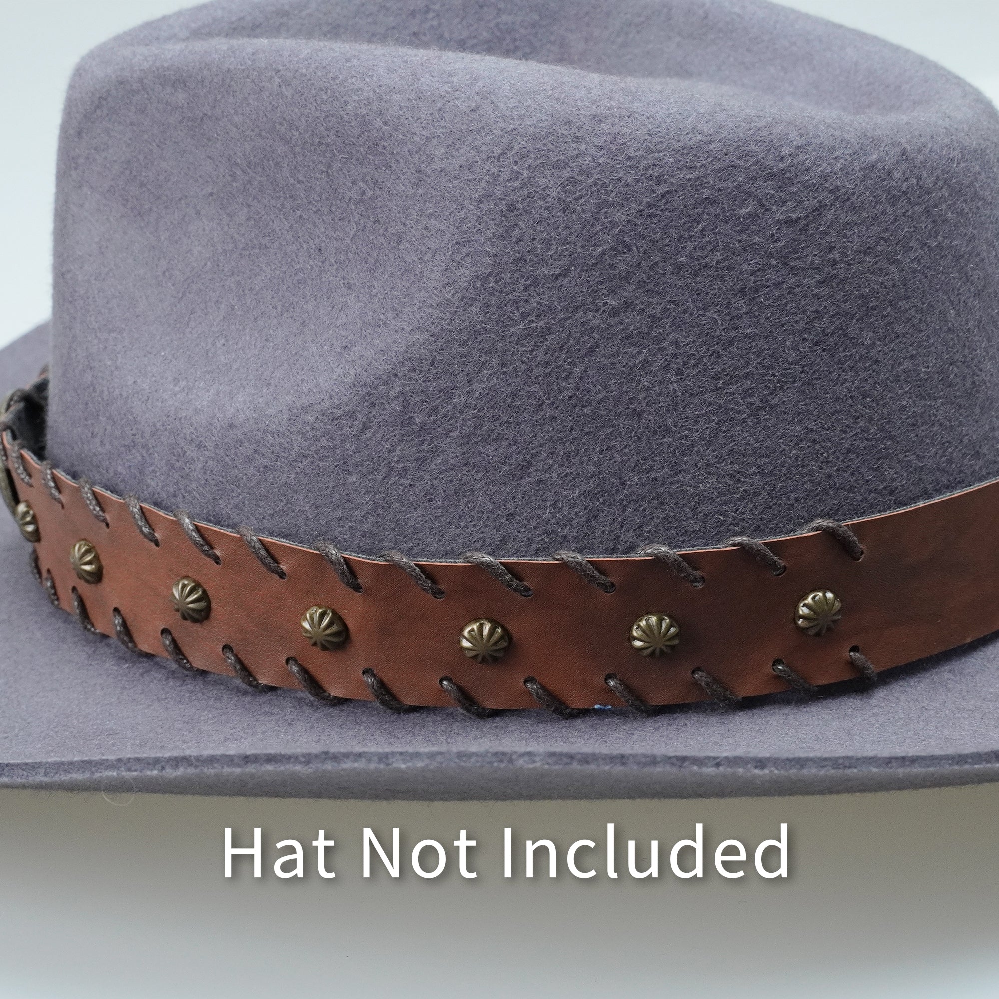 VINTAGE STAR METAL LEATHER HAT BAND