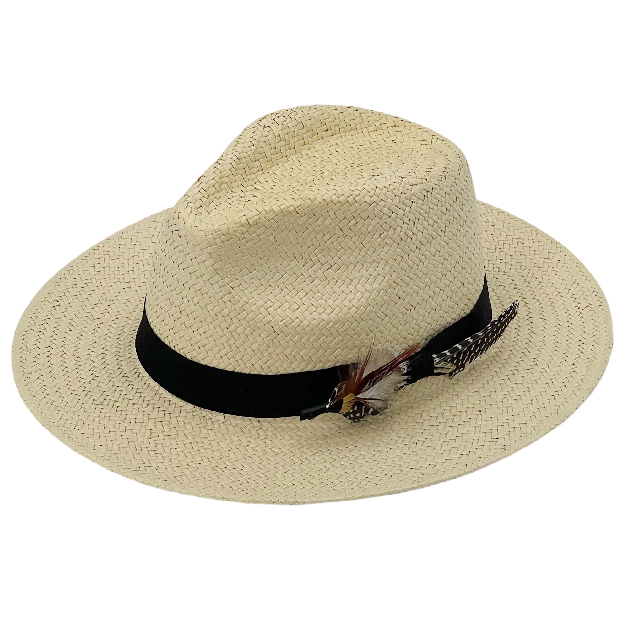 Flat-Brim Summer Hat – Custom Feather Detail