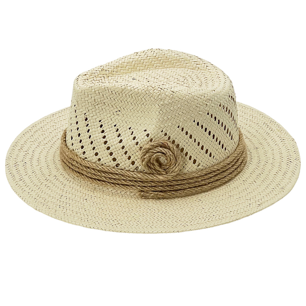 Breathable Ivory Hat – Hand-Formed Rope Accent