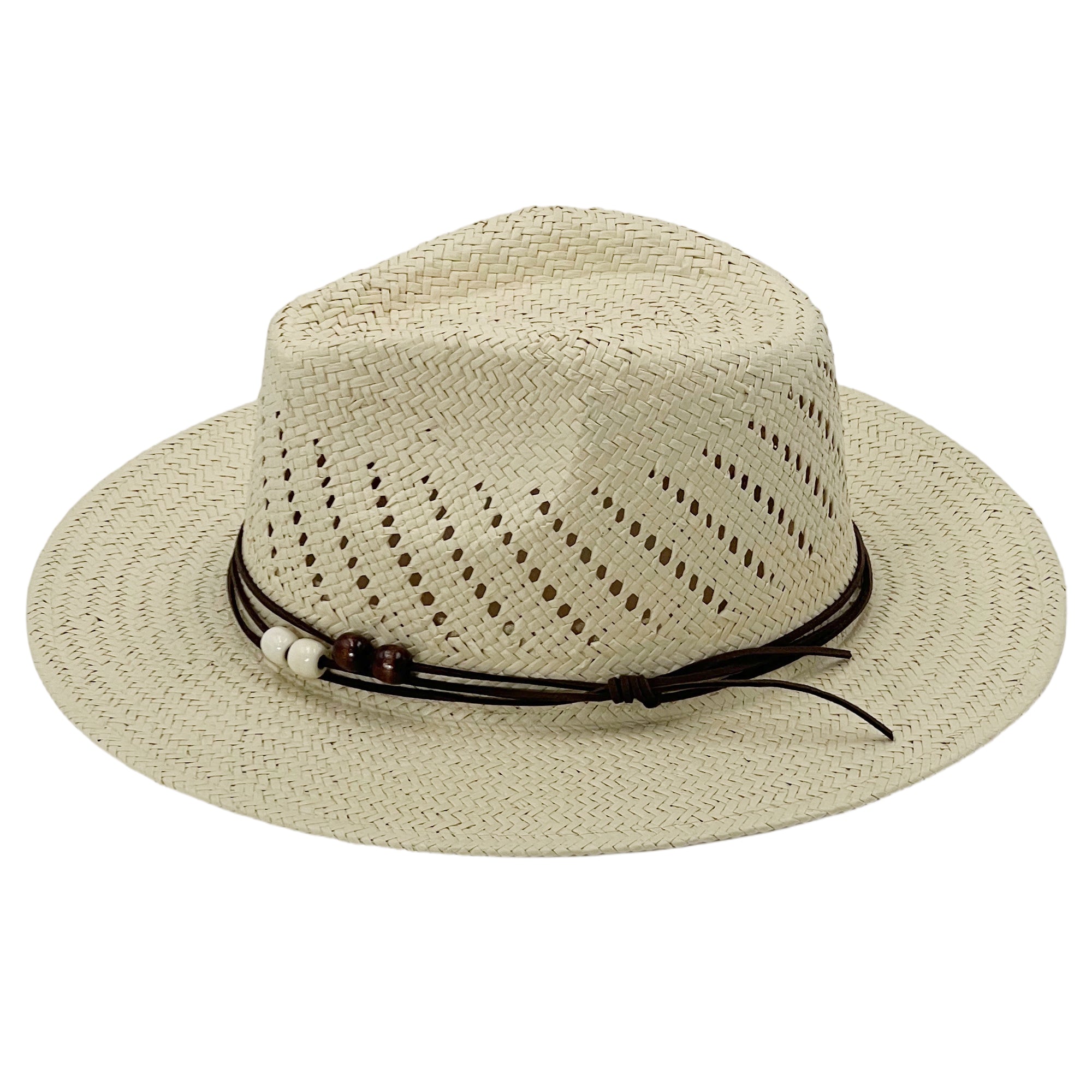 Oatmeal Straw Hat – Custom Beaded Band
