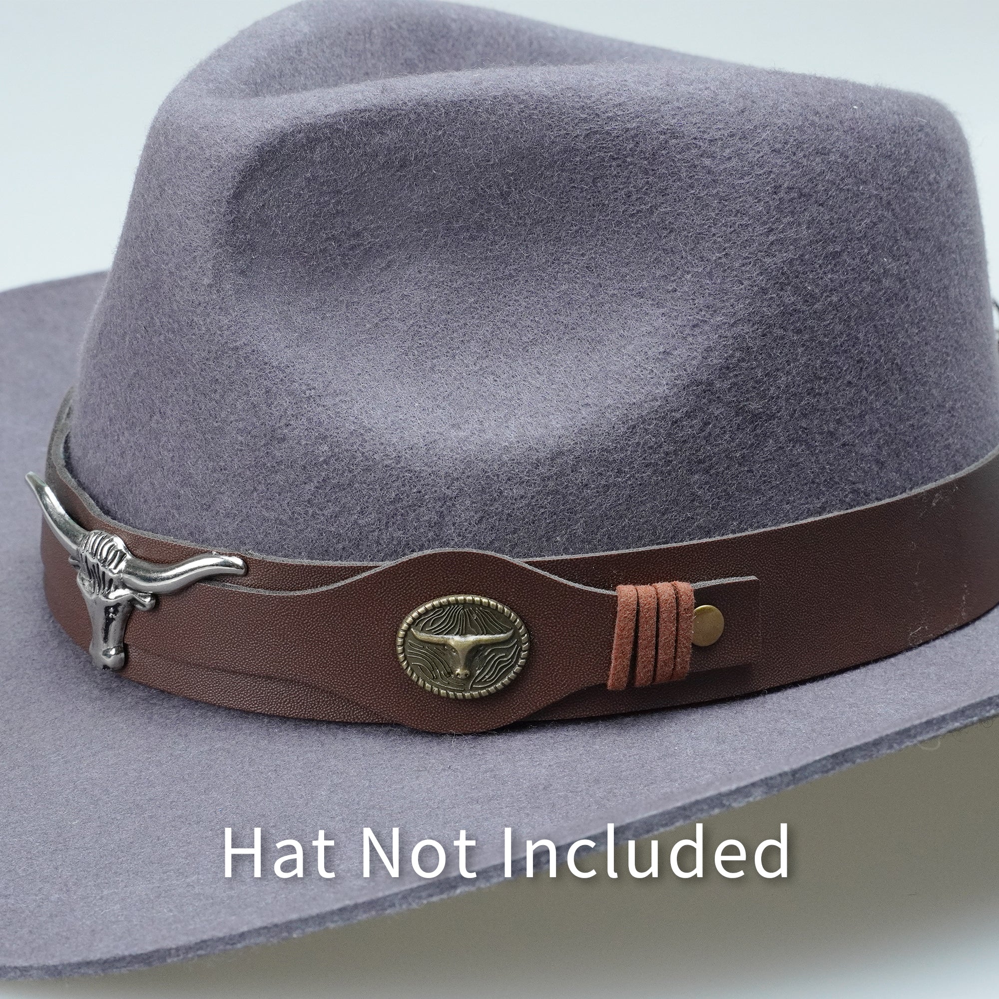 SILVER BULL LEATHER HAT BAND
