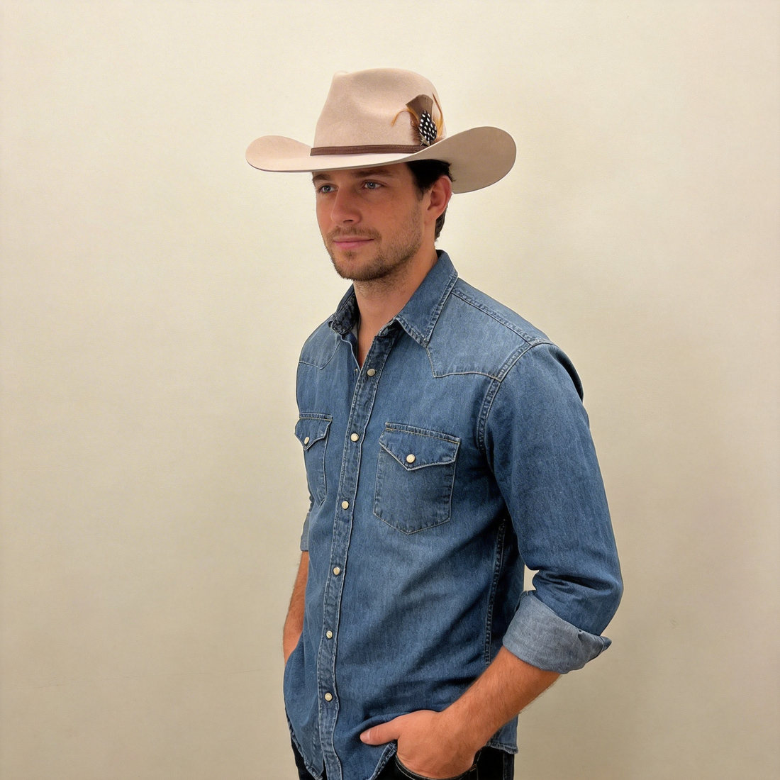 Modern Oatmeal Hat – Narrow Band Accent