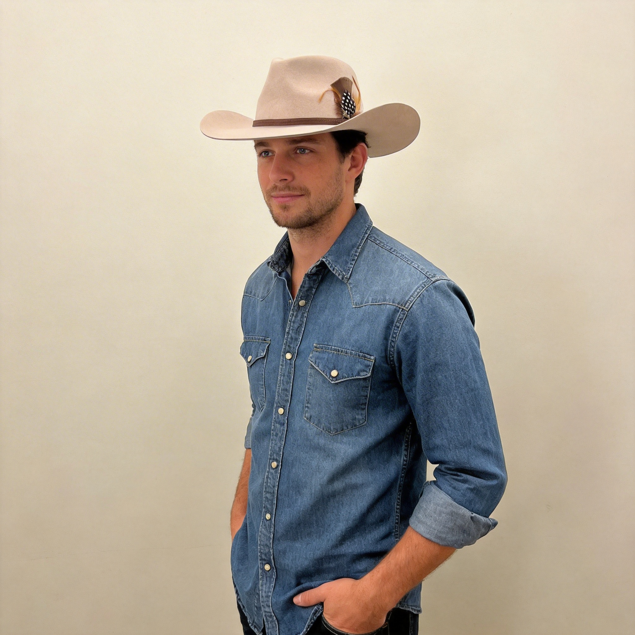 Modern Oatmeal Hat – Narrow Band Accent
