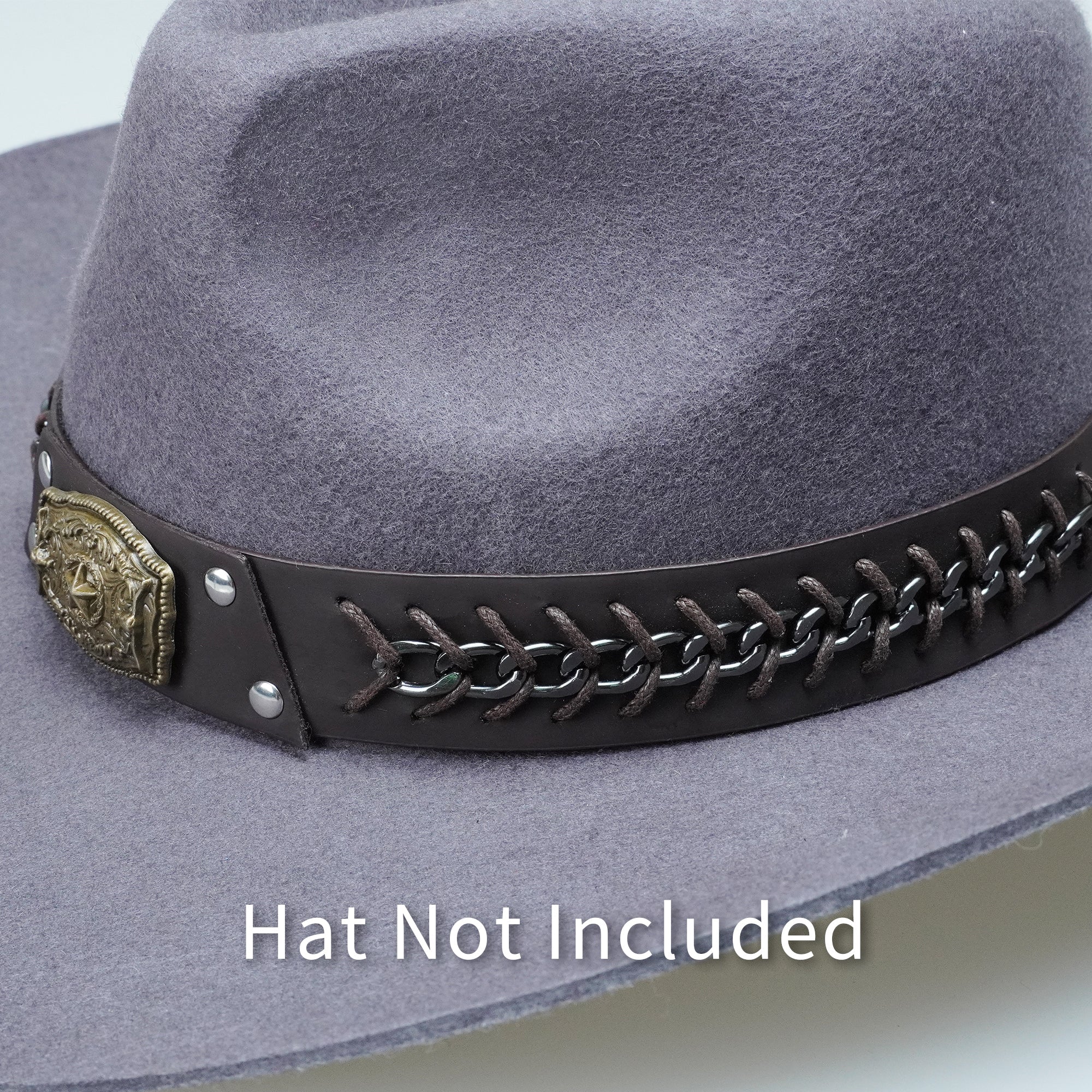 STAR METAL BRAIDED LEATHER HAT BAND