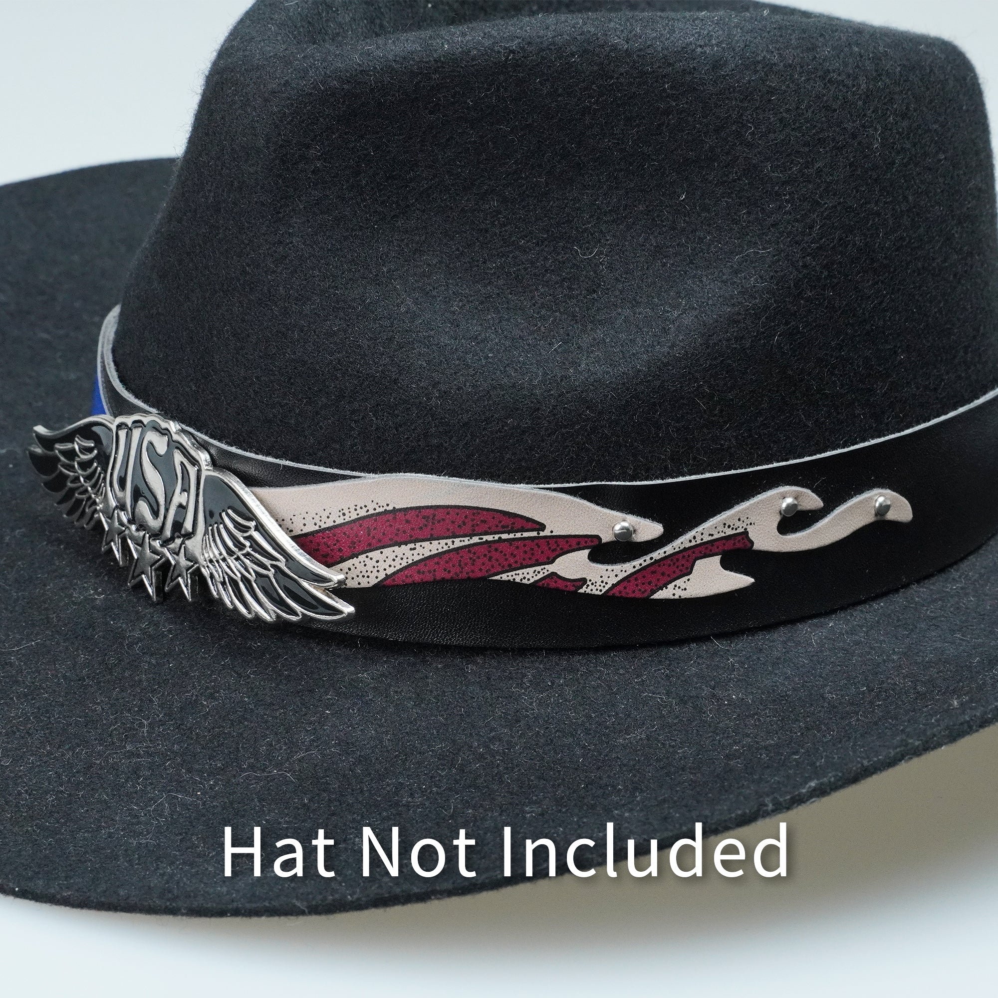 USA EAGLE LEATHER HAT BAND
