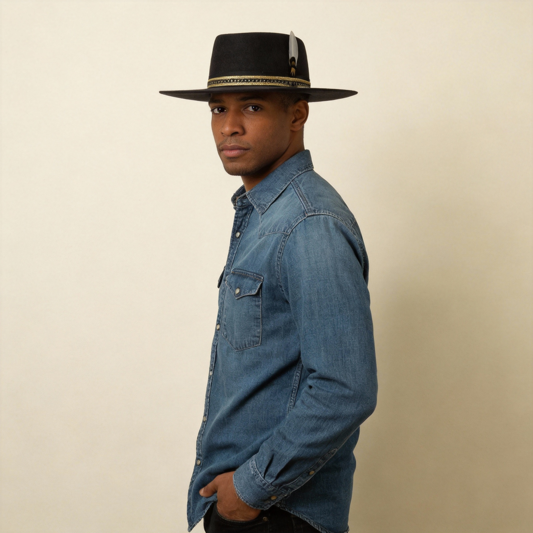 Artisan Black Felt Gambler Hat