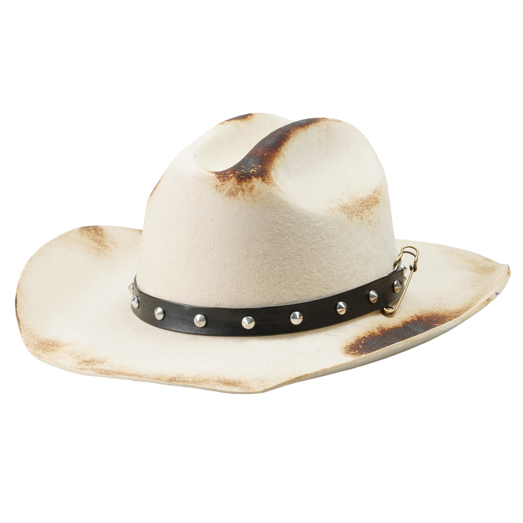 Hand-Burned Refined Felt Hat – Subtle Hue, Edgy Flame Marks