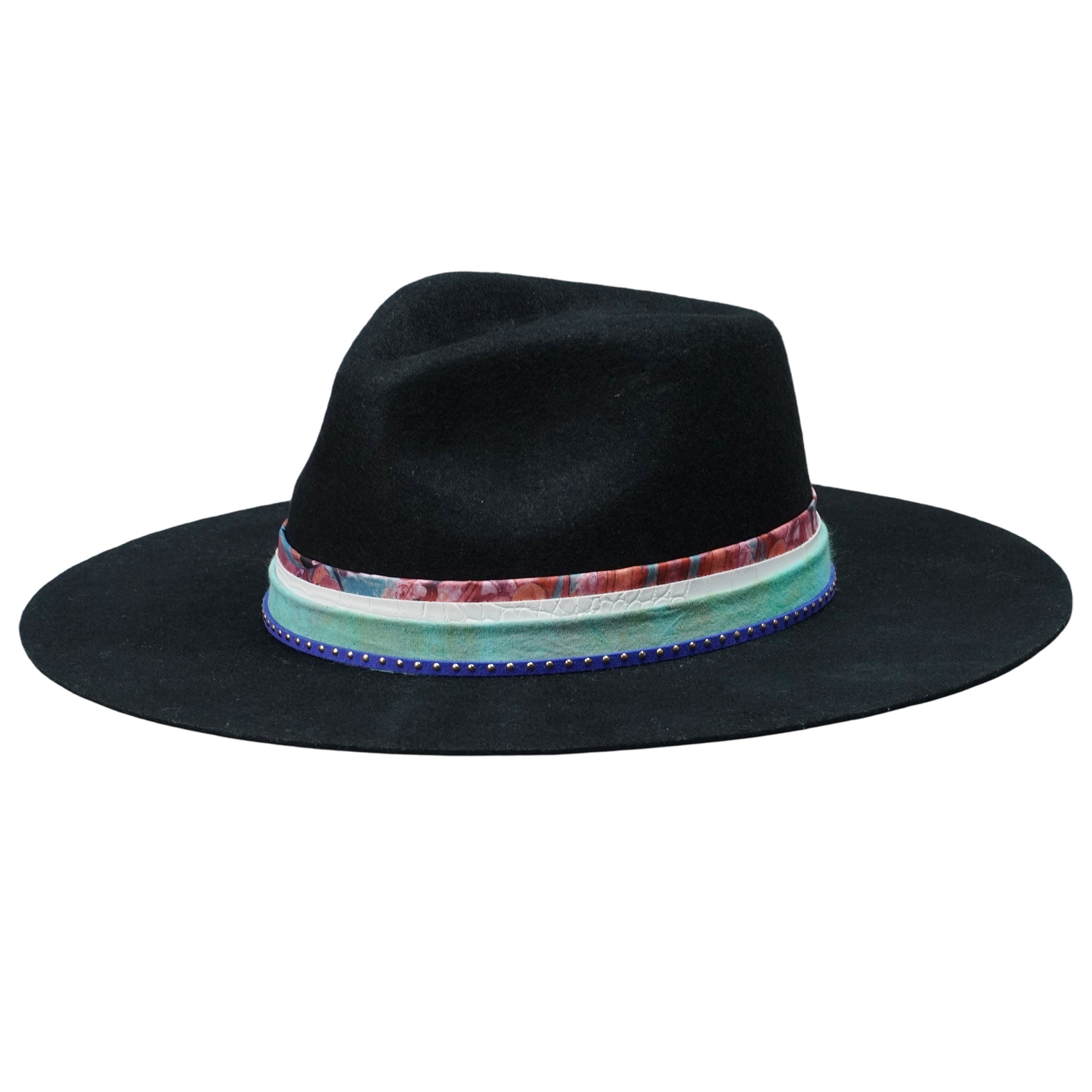 Flat-Brim Hat – Custom Fabric, Textured Leather