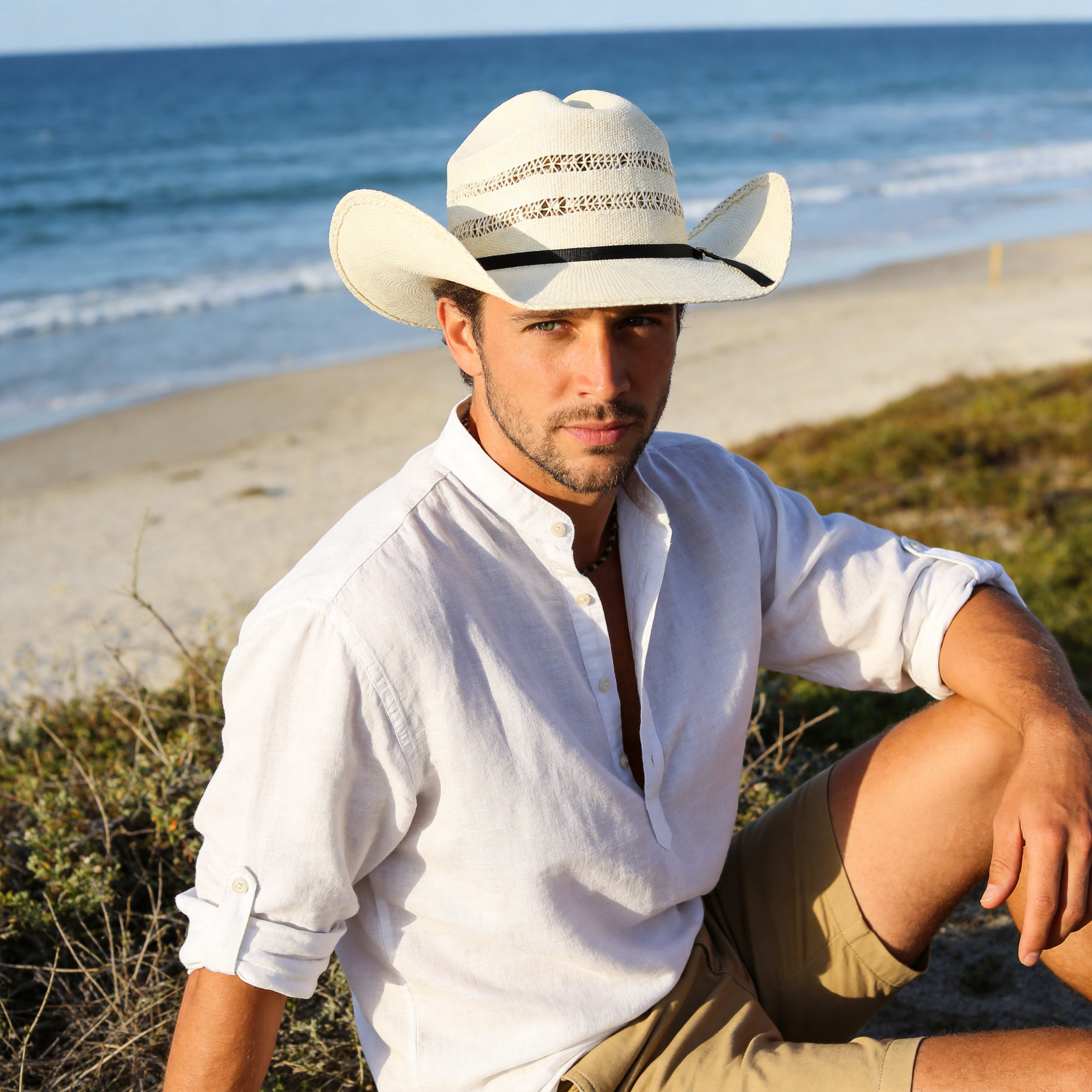 Linen Sign -Woven Summer Hats Summer Myth