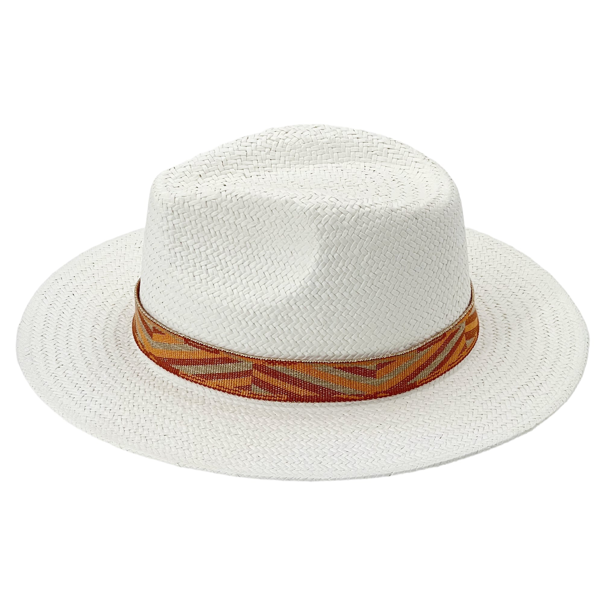 Elegant Straw Hat – Custom Fabric Detailing