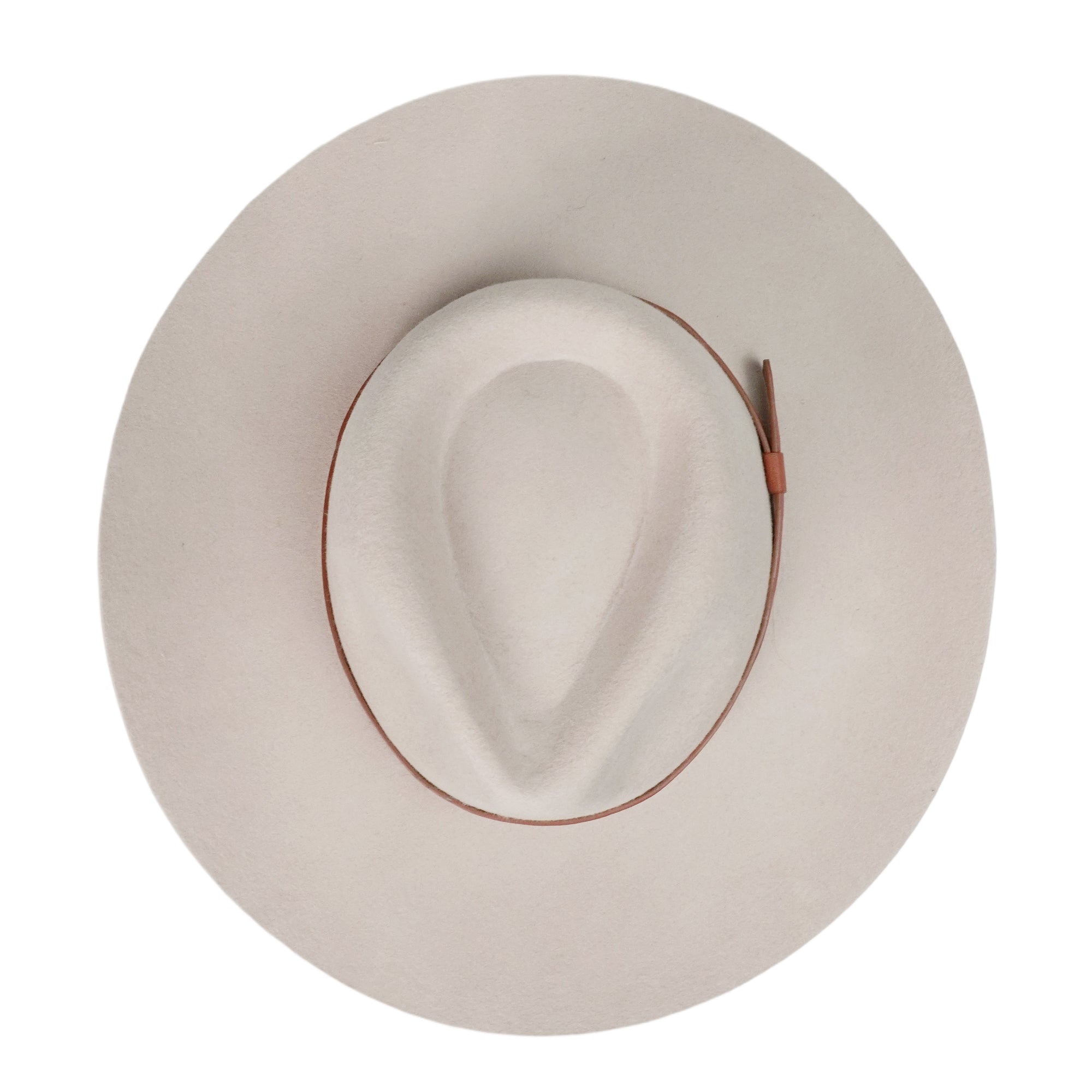 Cream Felt Fedora with Printed Leather Band