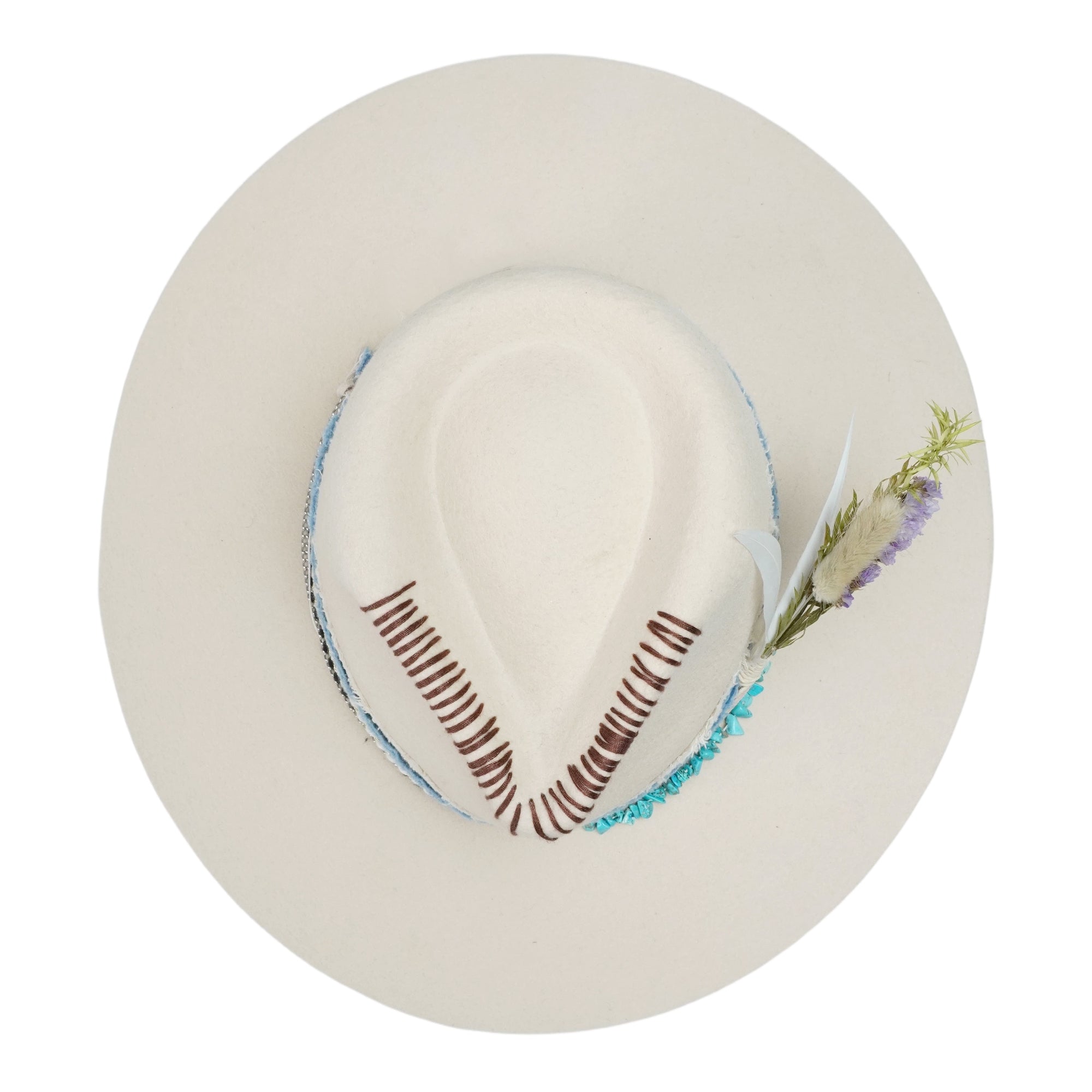 Classic Teardrop Crown - Cream with Dried Flower Bouquet