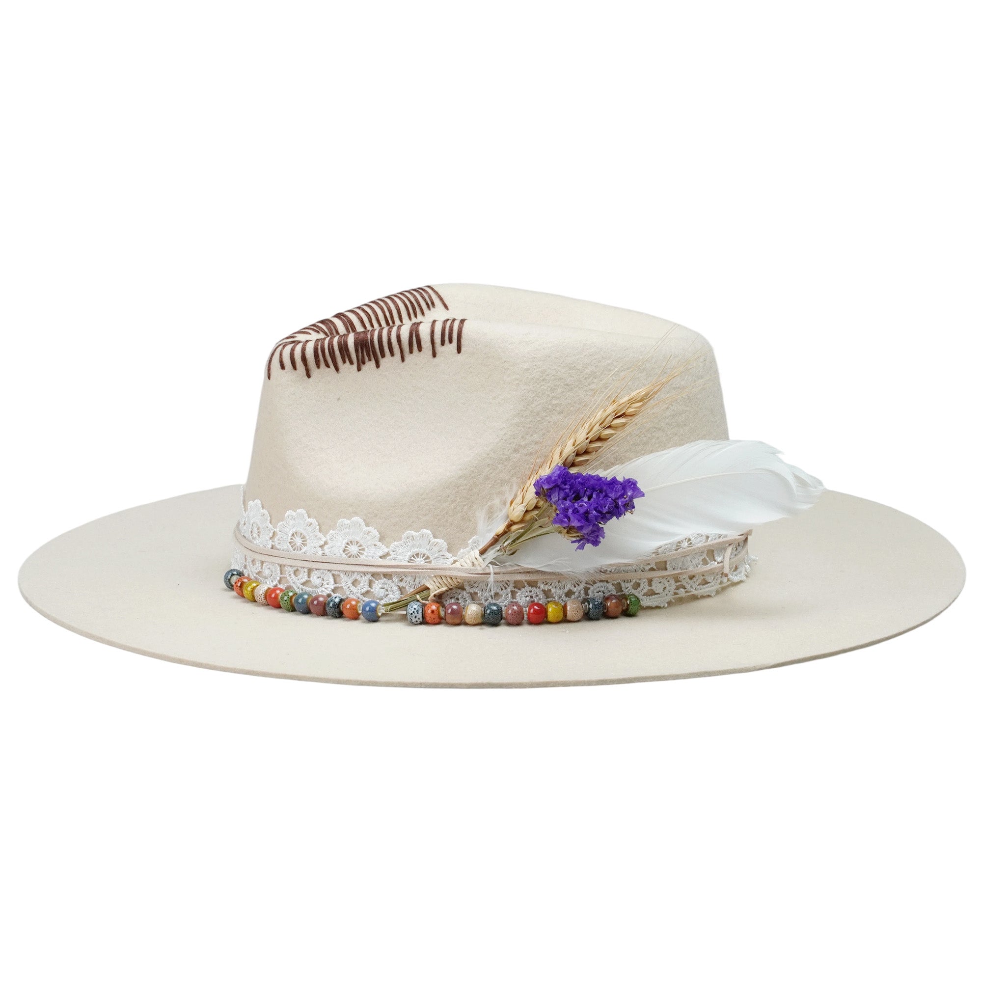 Classic Teardrop Crown - Cream with Colorful Beads