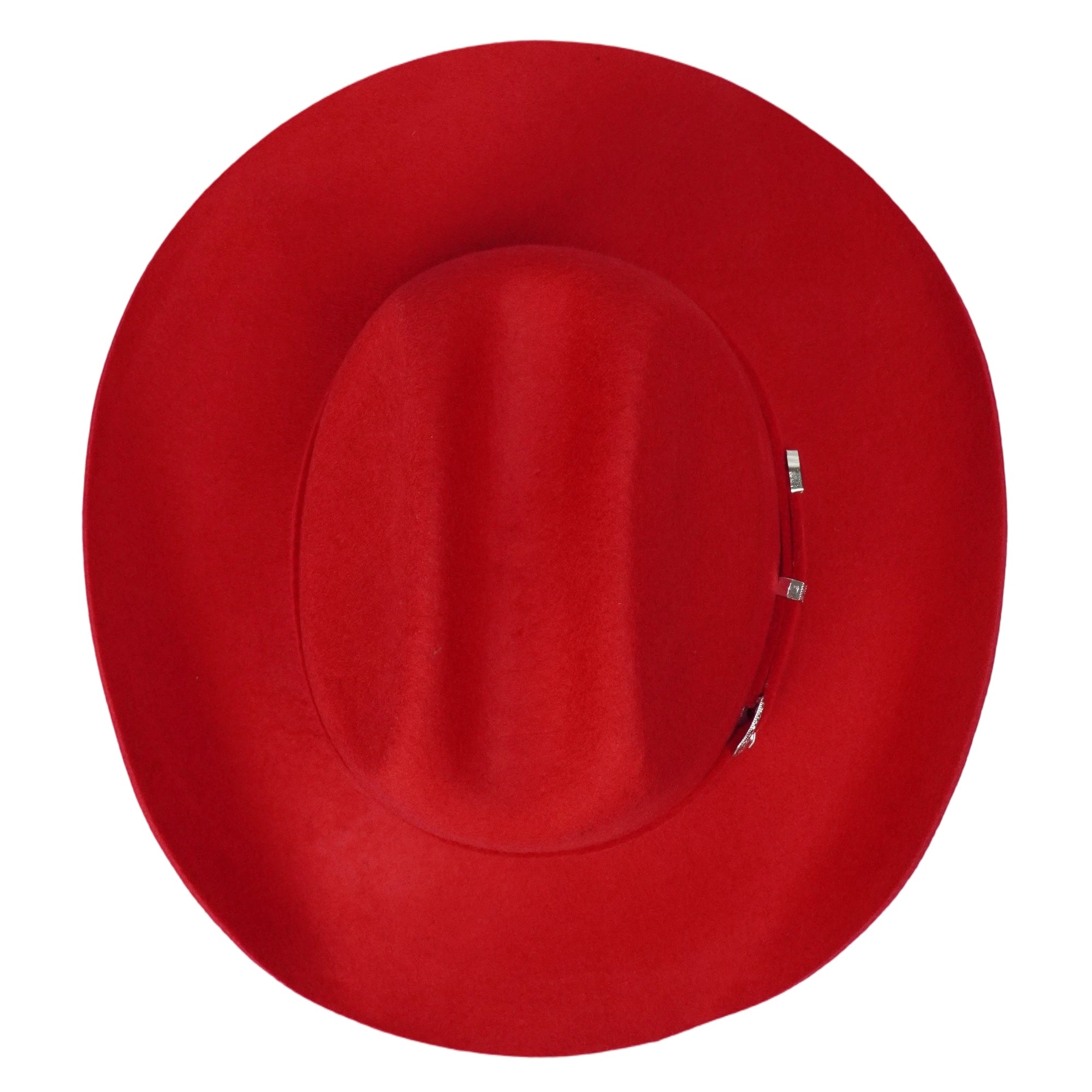 Western Felt Hat – Bold Red Hue, Sleek Hardware