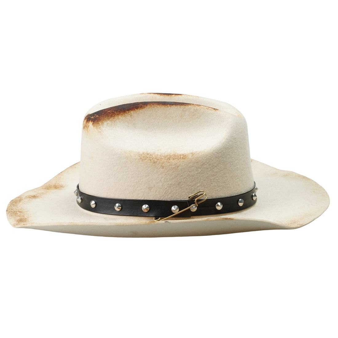 Refined Felt Hat – Subtle Hue, Edgy Flame Marks
