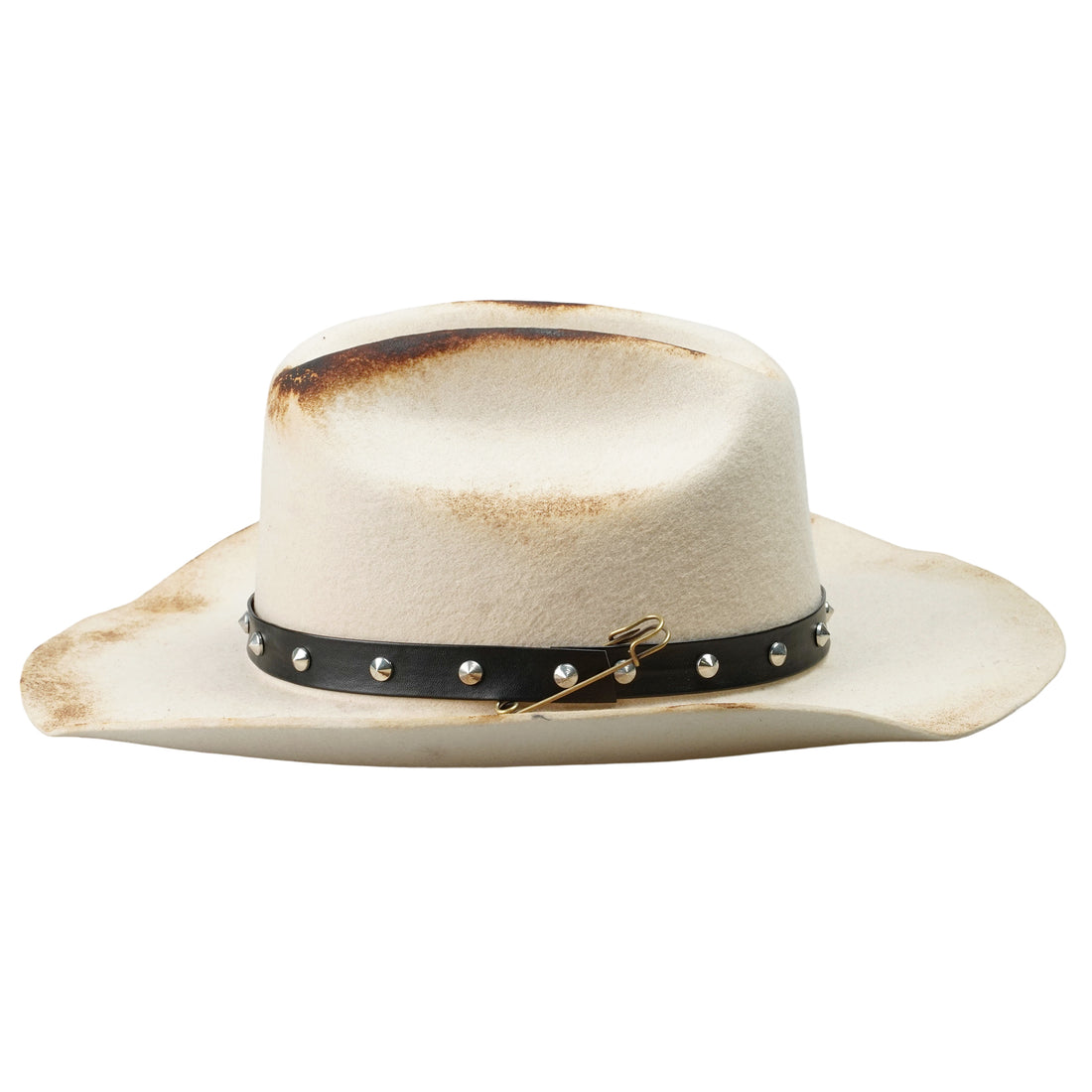 Hand-Burned Refined Felt Hat – Subtle Hue, Edgy Flame Marks