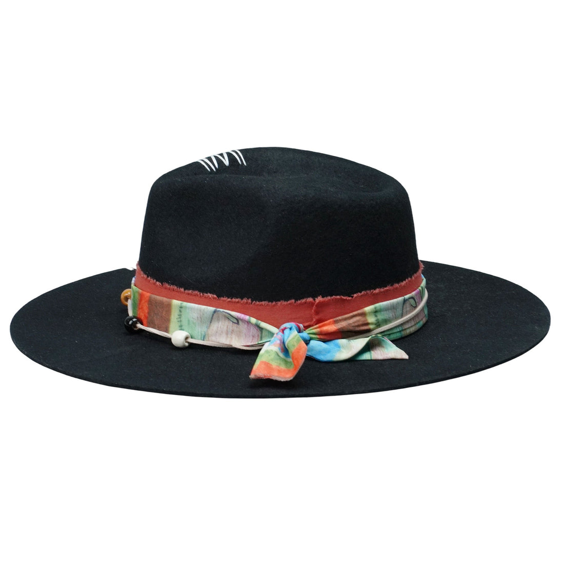 Black Hat – Custom Beading and Colorful Band