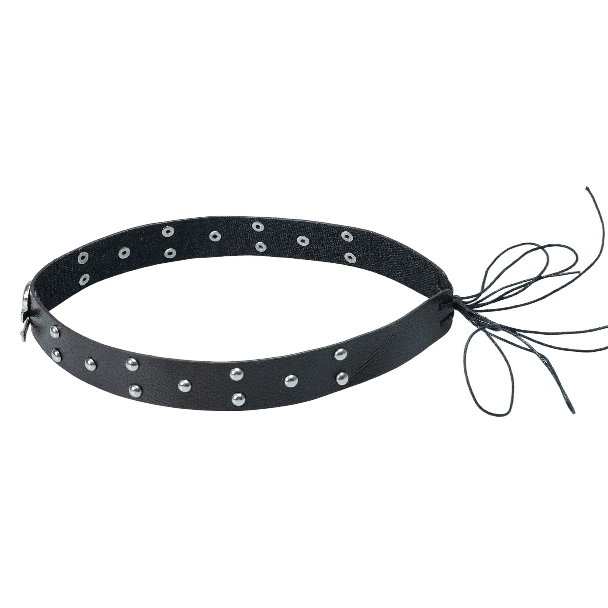 SILVER SKULL LEATHER HAT BAND