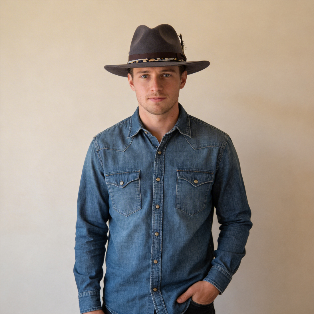 Modern Fedora – Leopard Trim & Feather Touch