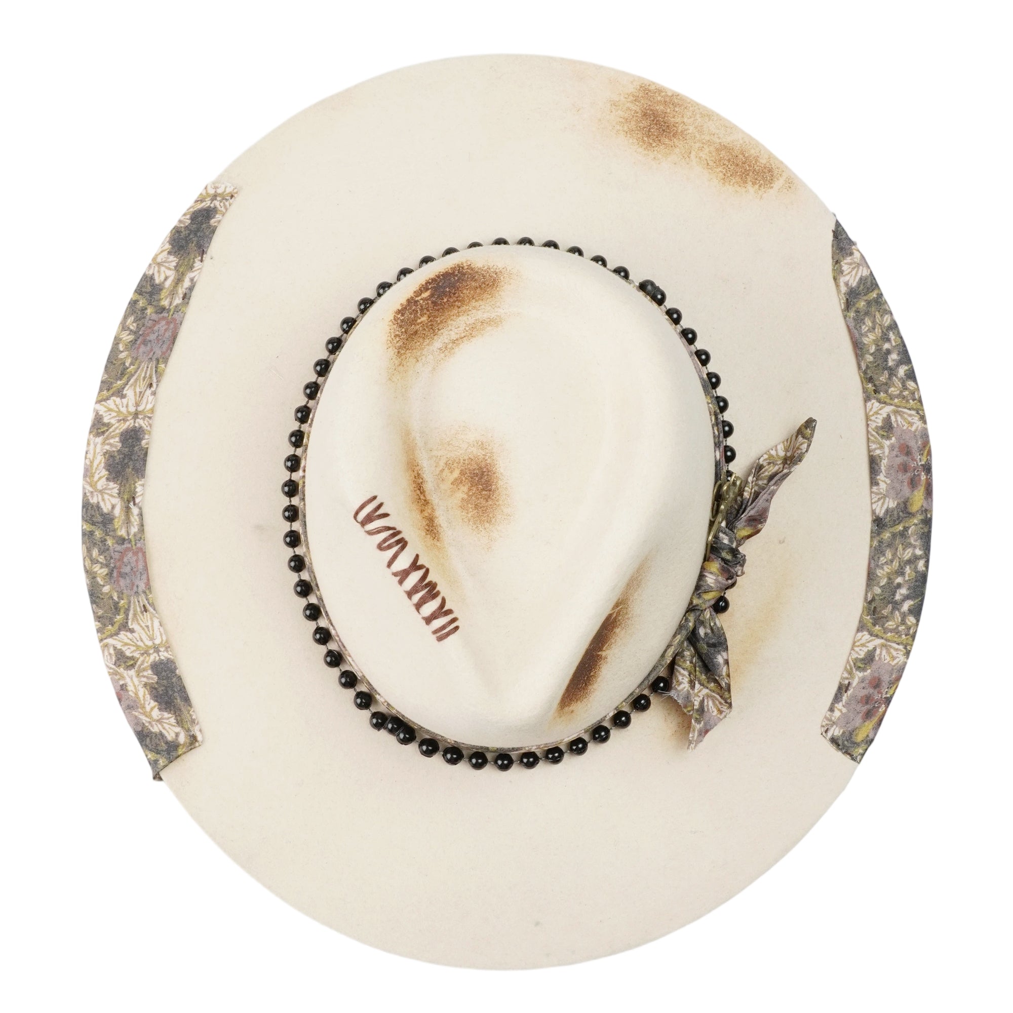 Hand-Burned Refined Felt Hat – Subtle Hue, Edgy Flame Marks