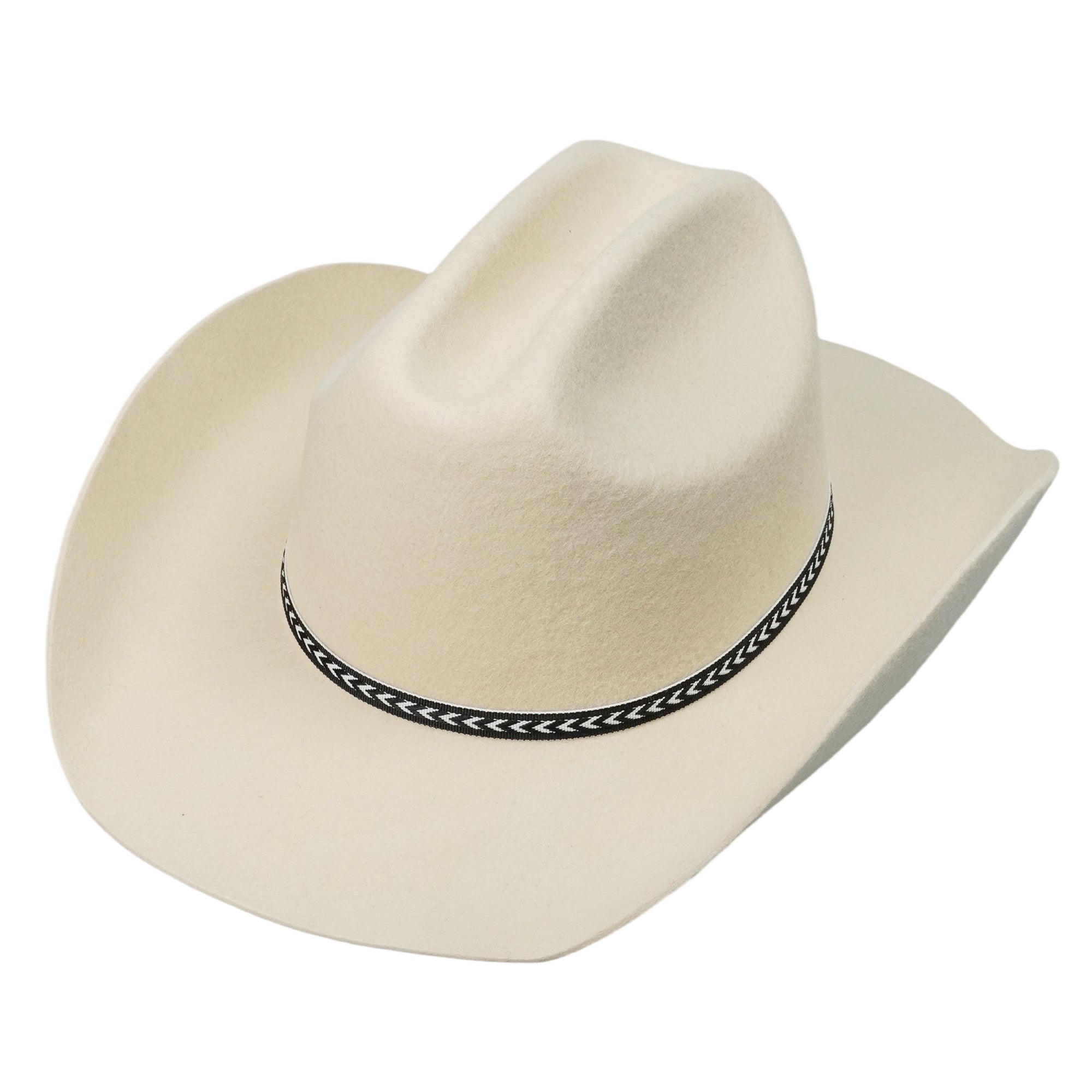 Western Felt Hat – Neutral Base, Minimalist Woven Detail