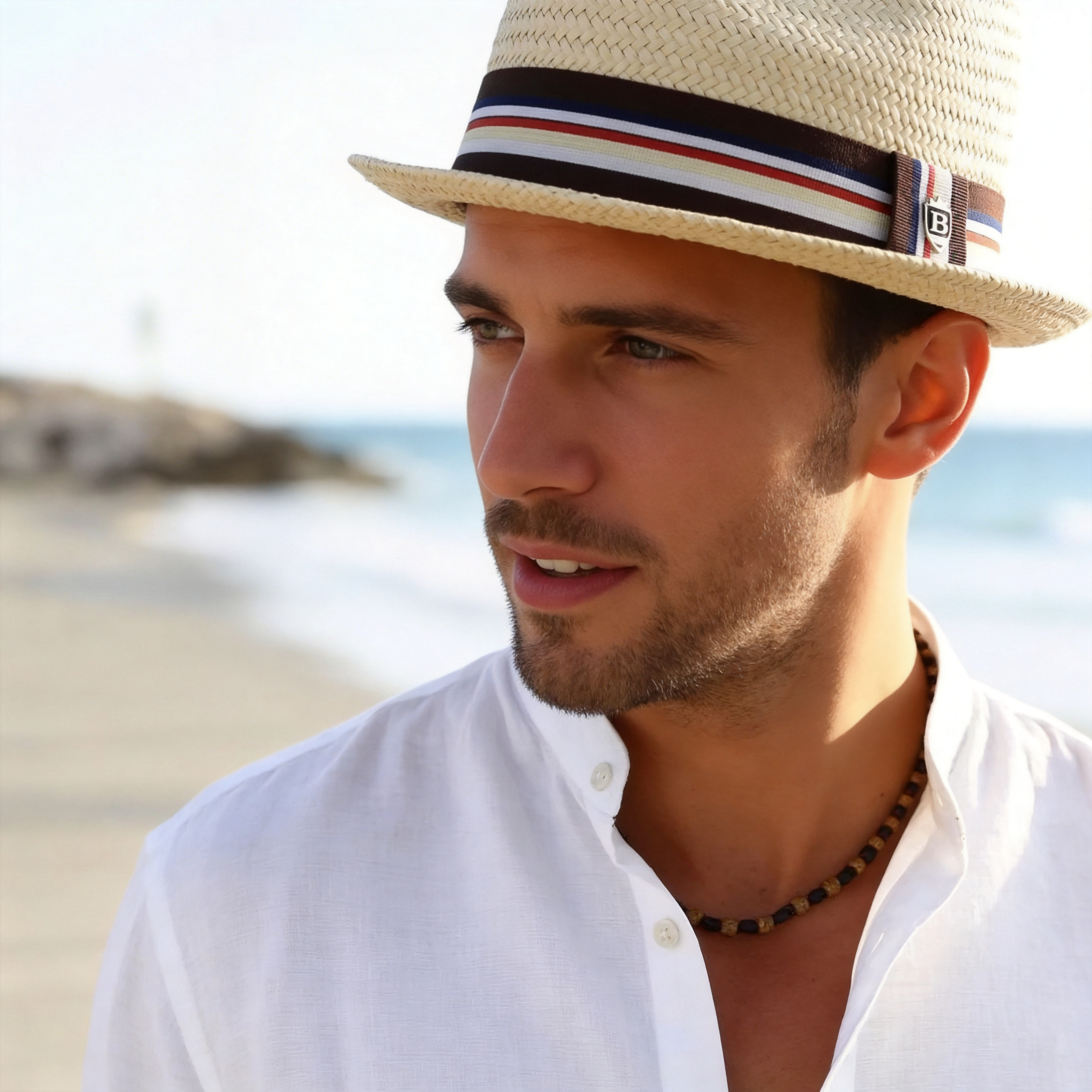 Minimalist Straw Hat – Refined Shape, Bold Hatband