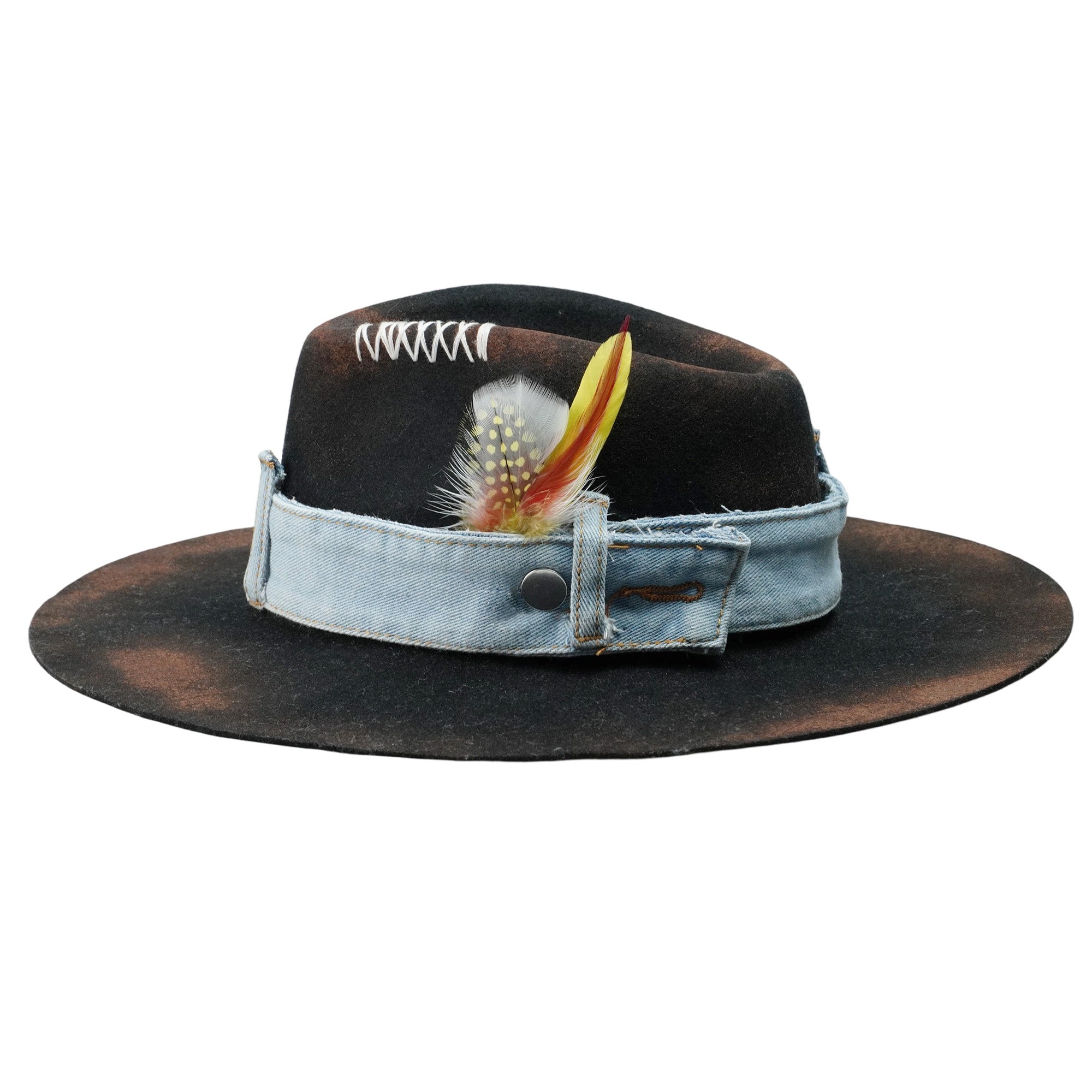 Refined Felt Hat – Minimal Shape, Denim Contrast