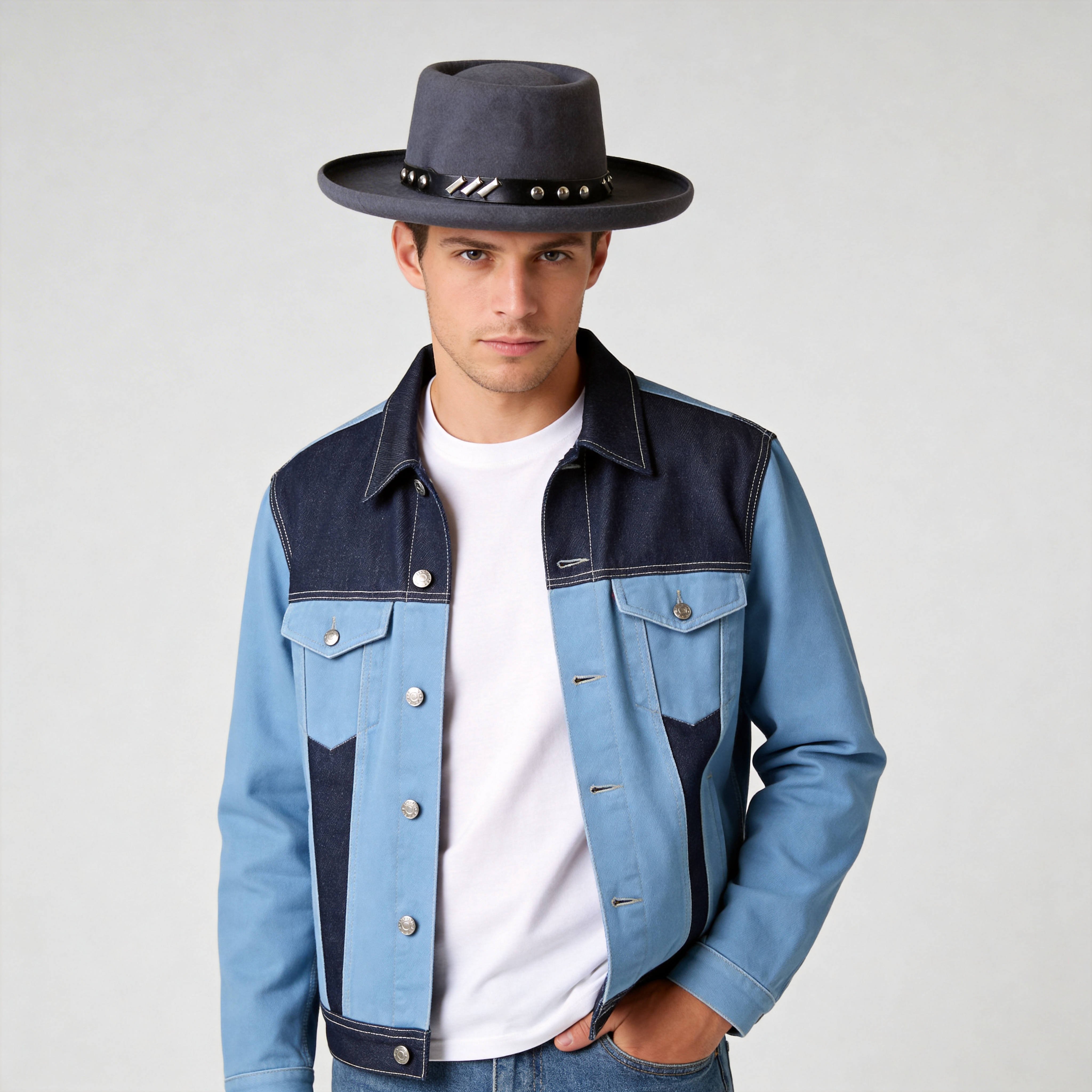Premium Gambler Hat – Metal Clasp Detail