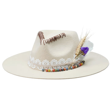 Classic Teardrop Crown - Cream with Colorful Beads