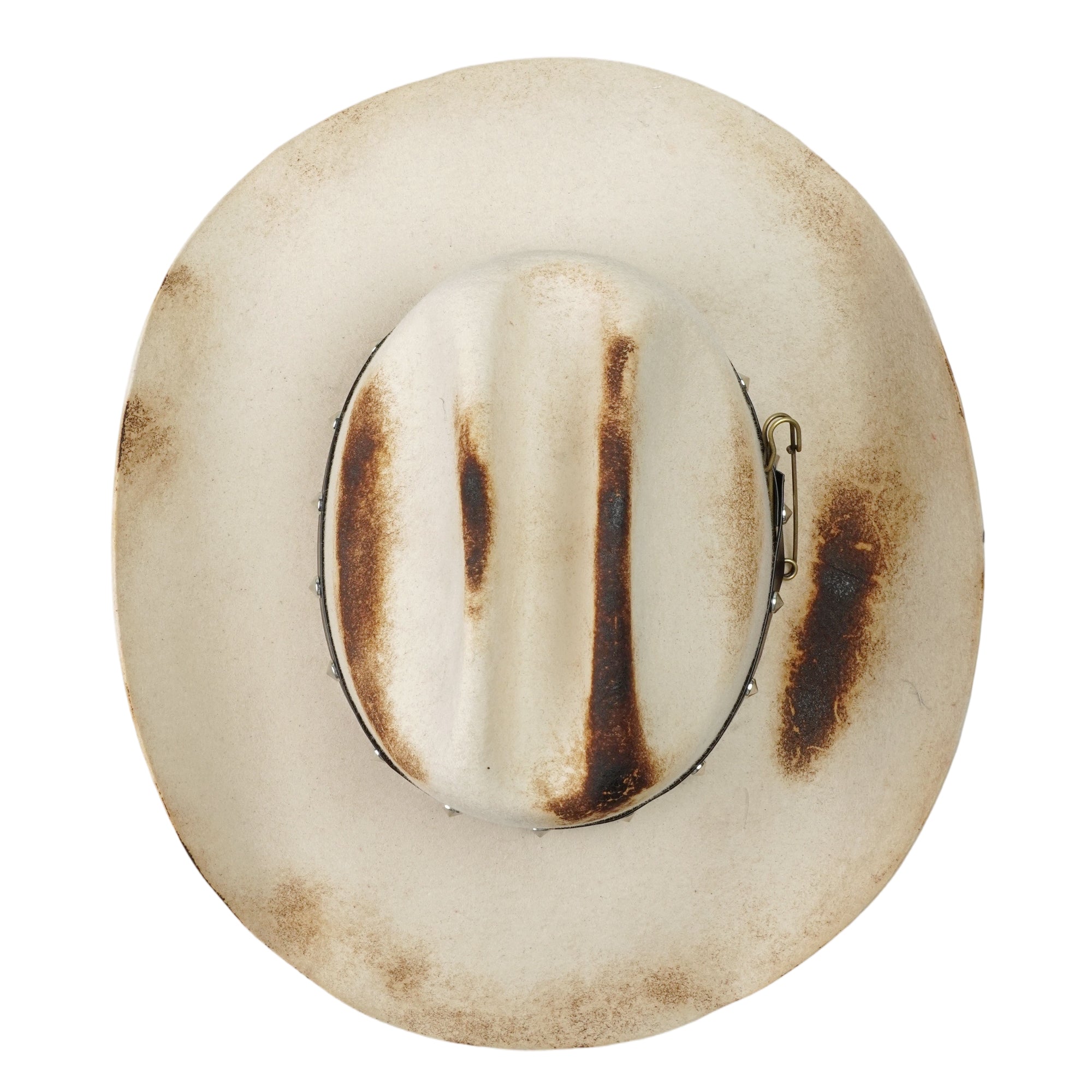 Refined Felt Hat – Subtle Hue, Edgy Flame Marks