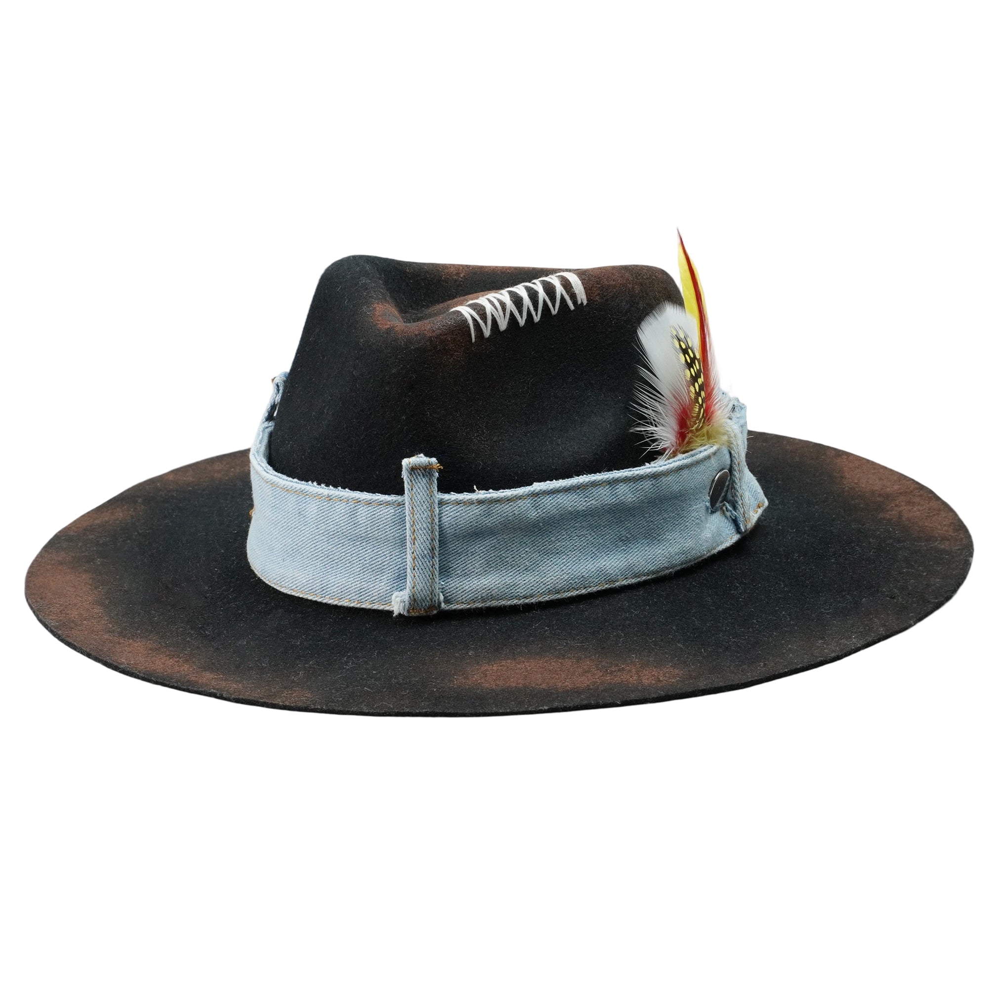 Refined Felt Hat – Minimal Shape, Denim Contrast