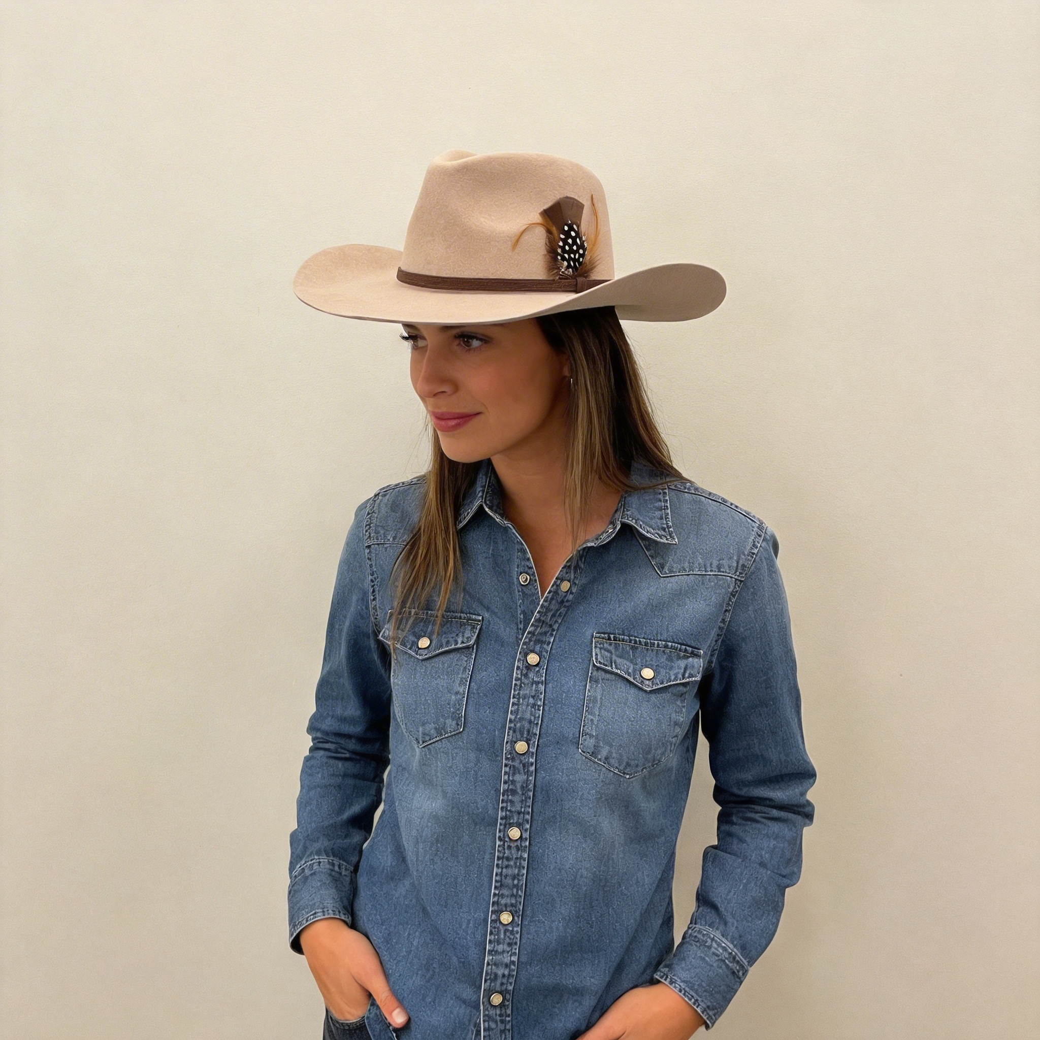 Modern Oatmeal Hat – Narrow Band Accent