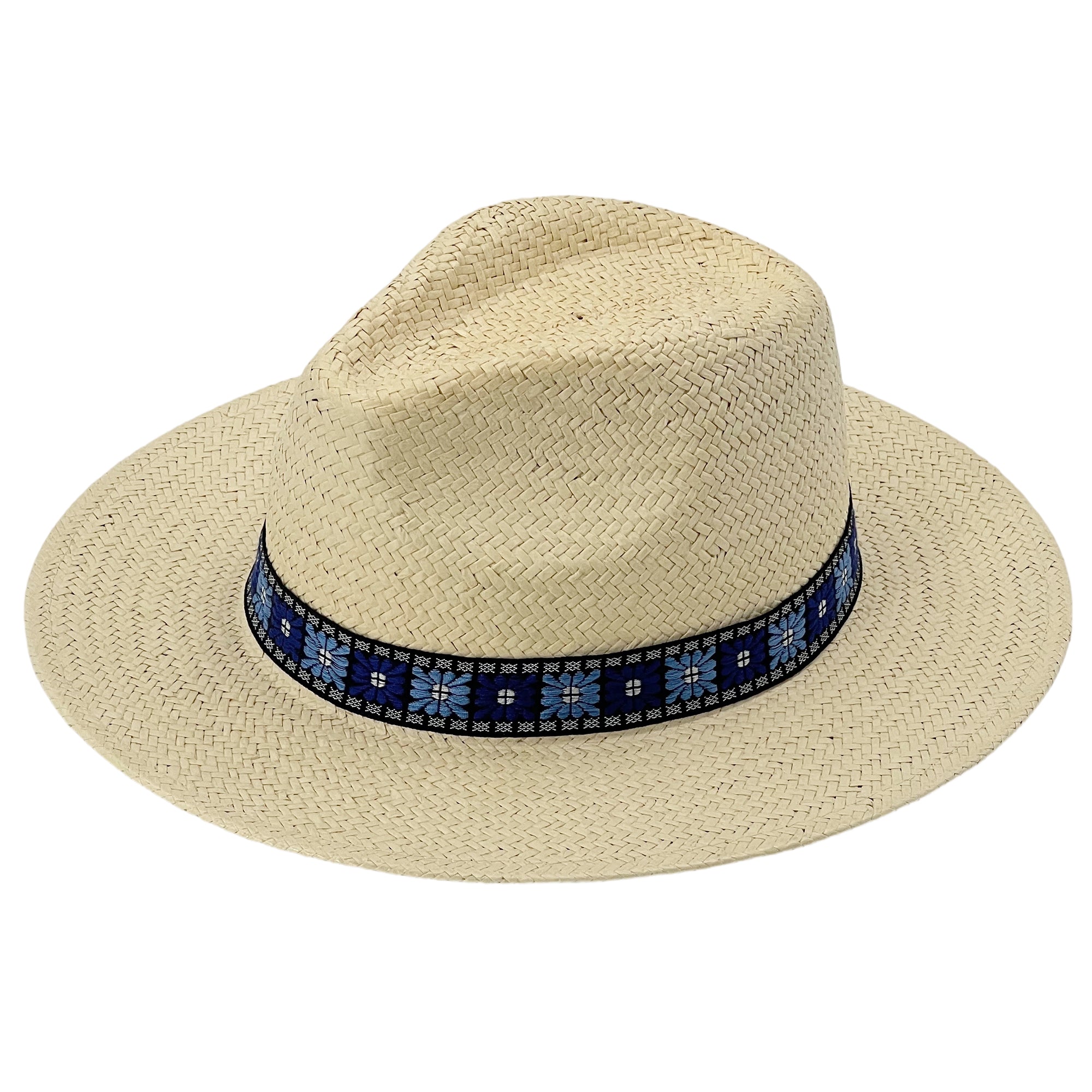 Modern Straw Hat – Woven Accent in Beige
