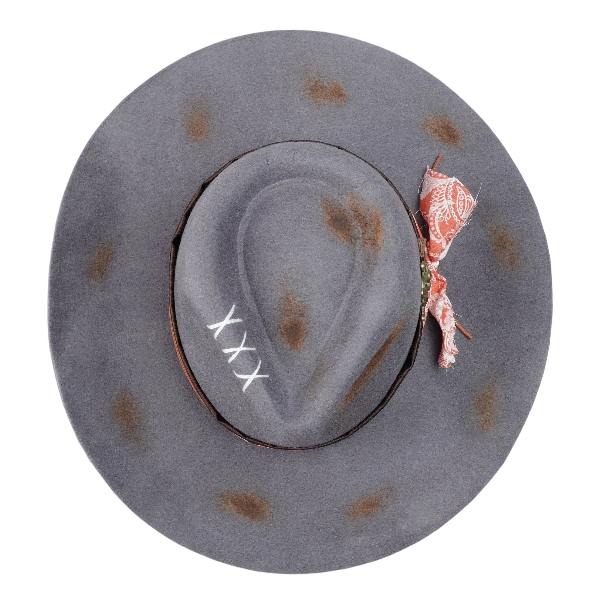 Hand-Burned Bold Felt Hat – Classic Felt, Eclectic Vintage Pin