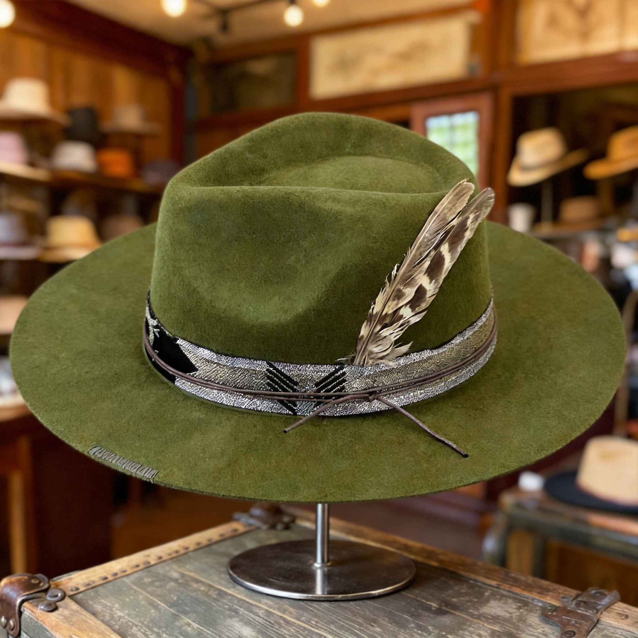 Olive Fedora – Print & Feather