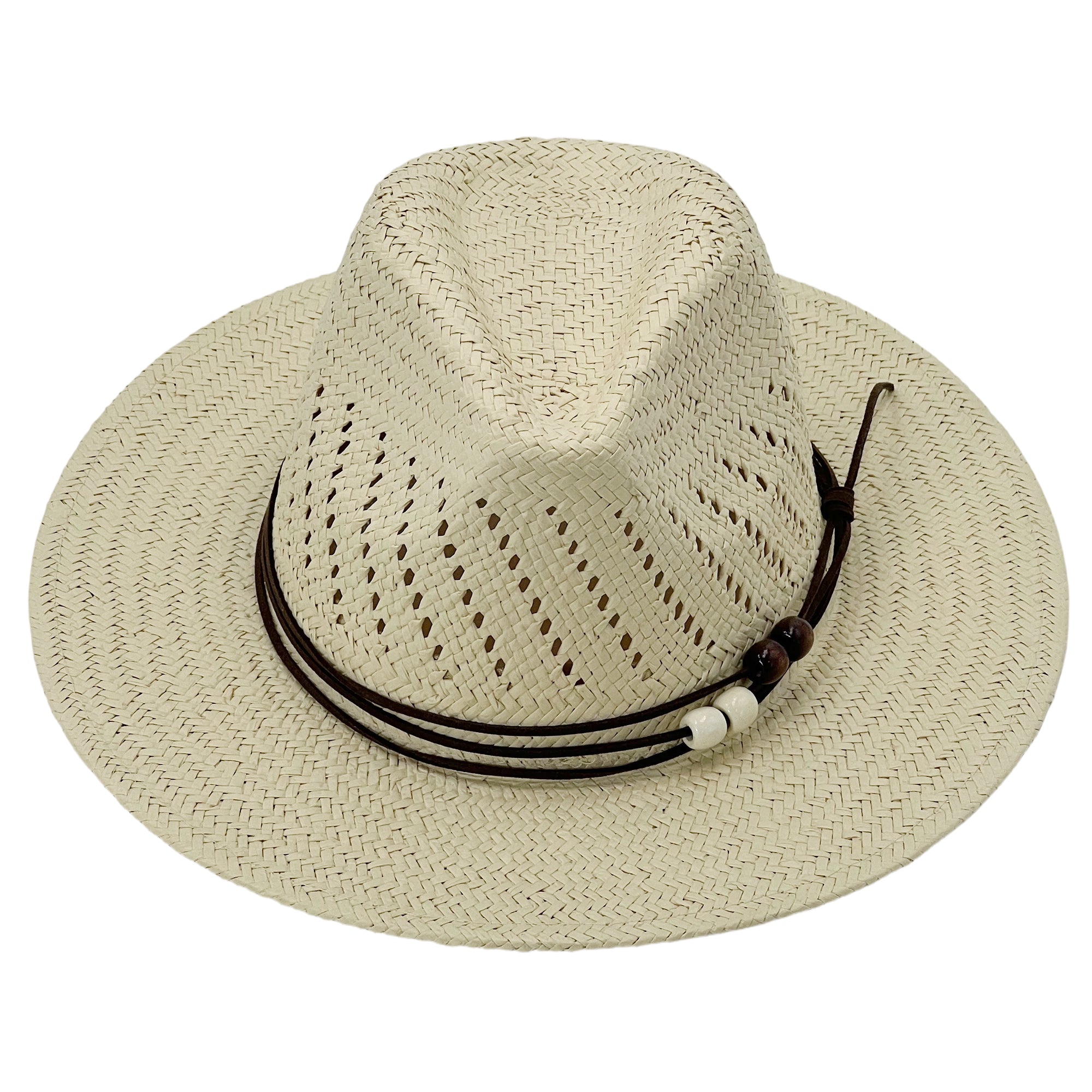 Oatmeal Straw Hat – Custom Beaded Band