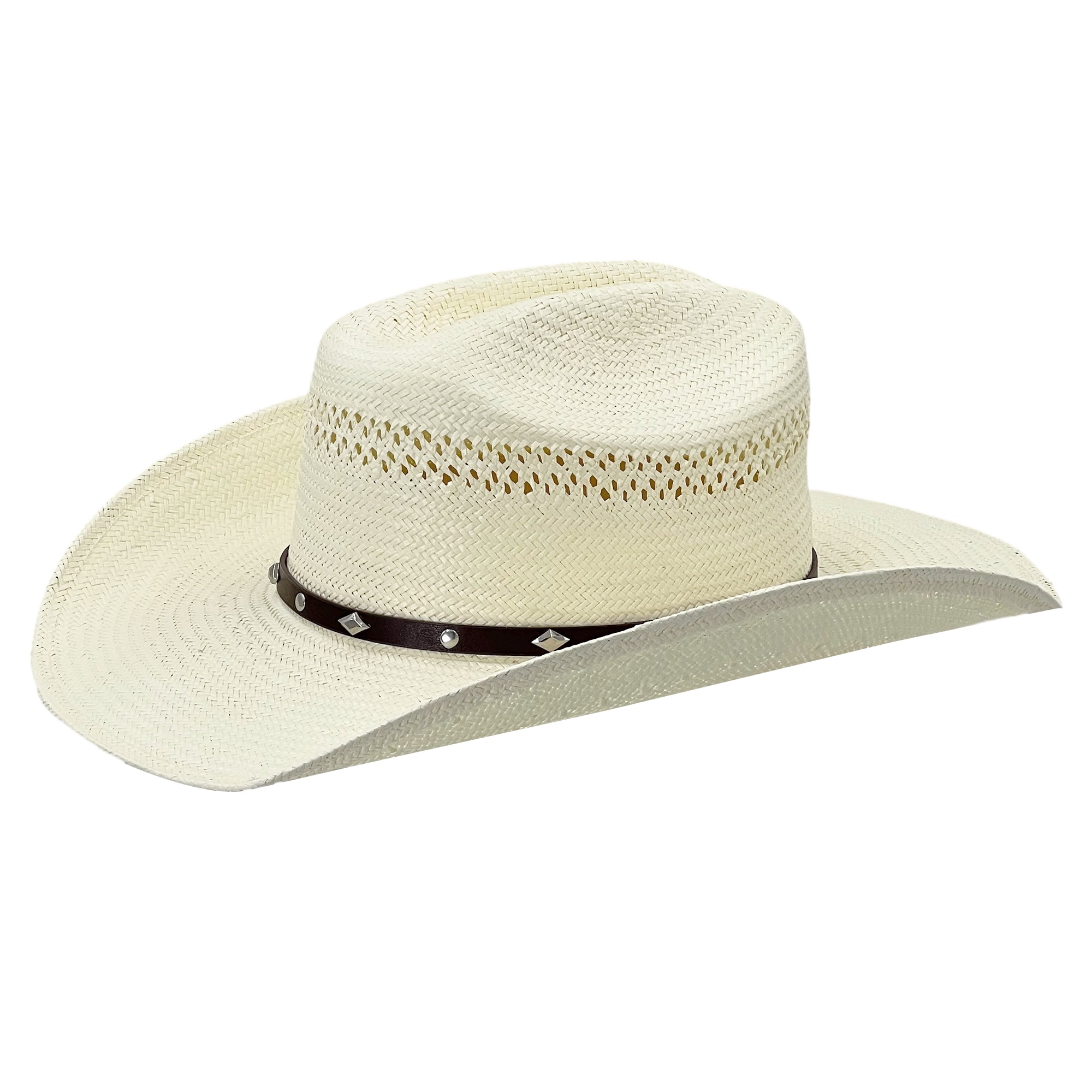 Straw Hat – Off-White with Upturned Brim
