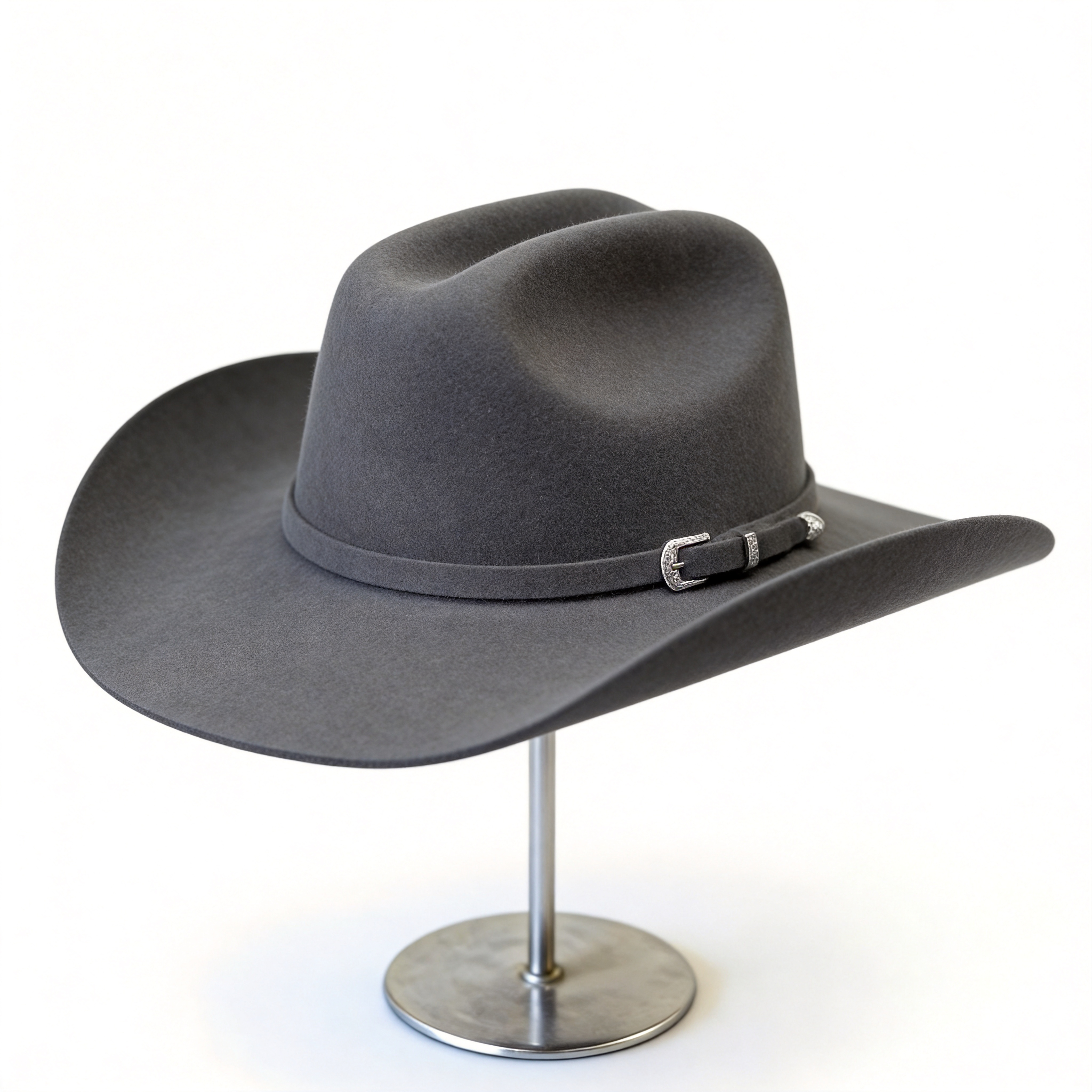 Classic Cattleman Western Hat - Gray with Thin Strap